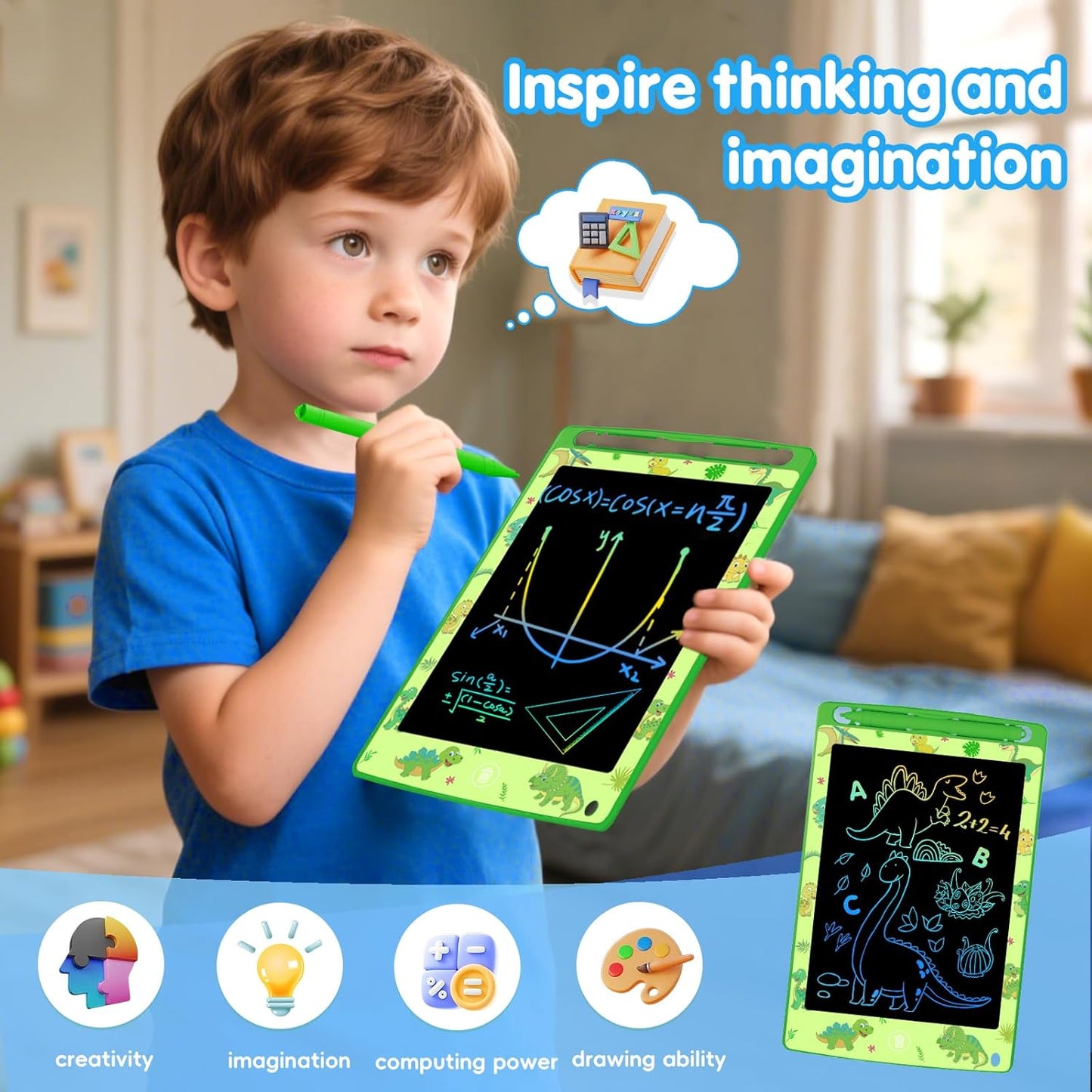 Party Favor 10 Pack LCD Writing Tablet for Kids, 8.5 Inch Colorful Doodle Board Drawing Pad, Educational Learning Travel Toys Birthday Gifts for Boys Girls Age 3 4 5 6 7 8