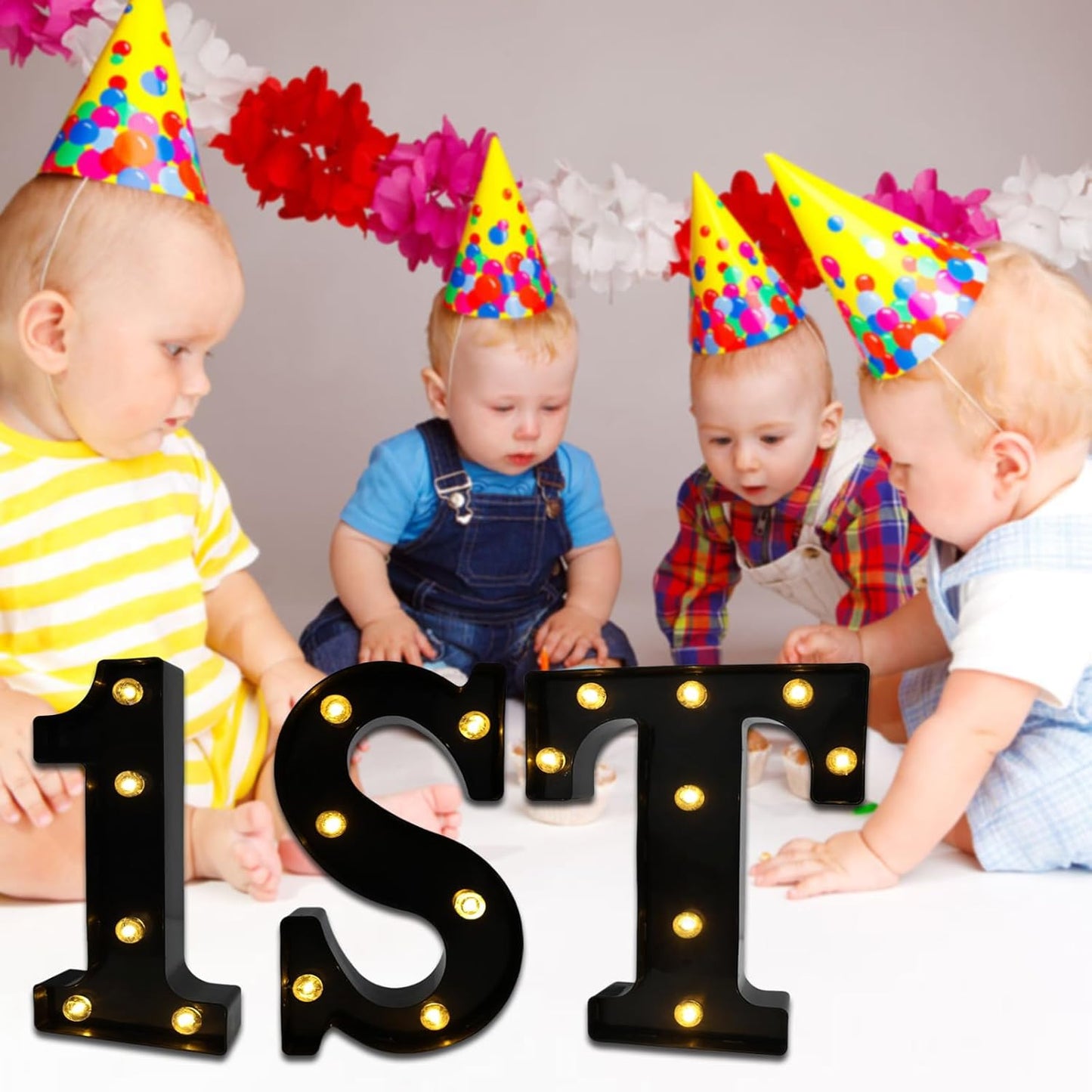 Led Marquee Letters, 8.58 Inch Black Light Up Letters, Small Led Letter Lights, Battery Powered Lighted Letterfor Table, Party, Birthday, Christmas Decor (Black, Letter S)