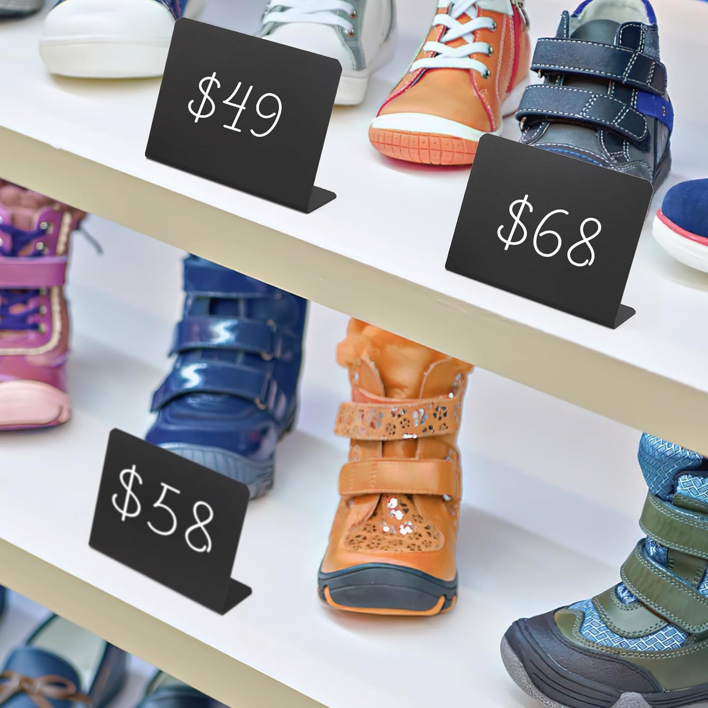 12 Pcs 4"x3" Mini Chalkboard Signs for Food, Reusable PVC Food Labels, Reserved Table Signs for Party Buffet, Birthdays, Bakery, Weddings Table Numbers, Buffet Display, Place Cards, Name Tag