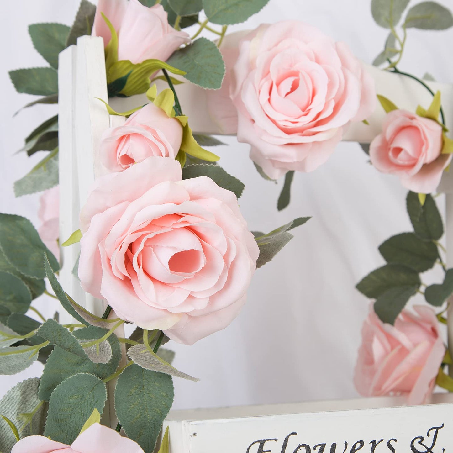TELDRASSIL 4Pcs(26 FT) Artificial Rose Vine Fake Flower Garland Fake Silk Rose Hanging Vine for