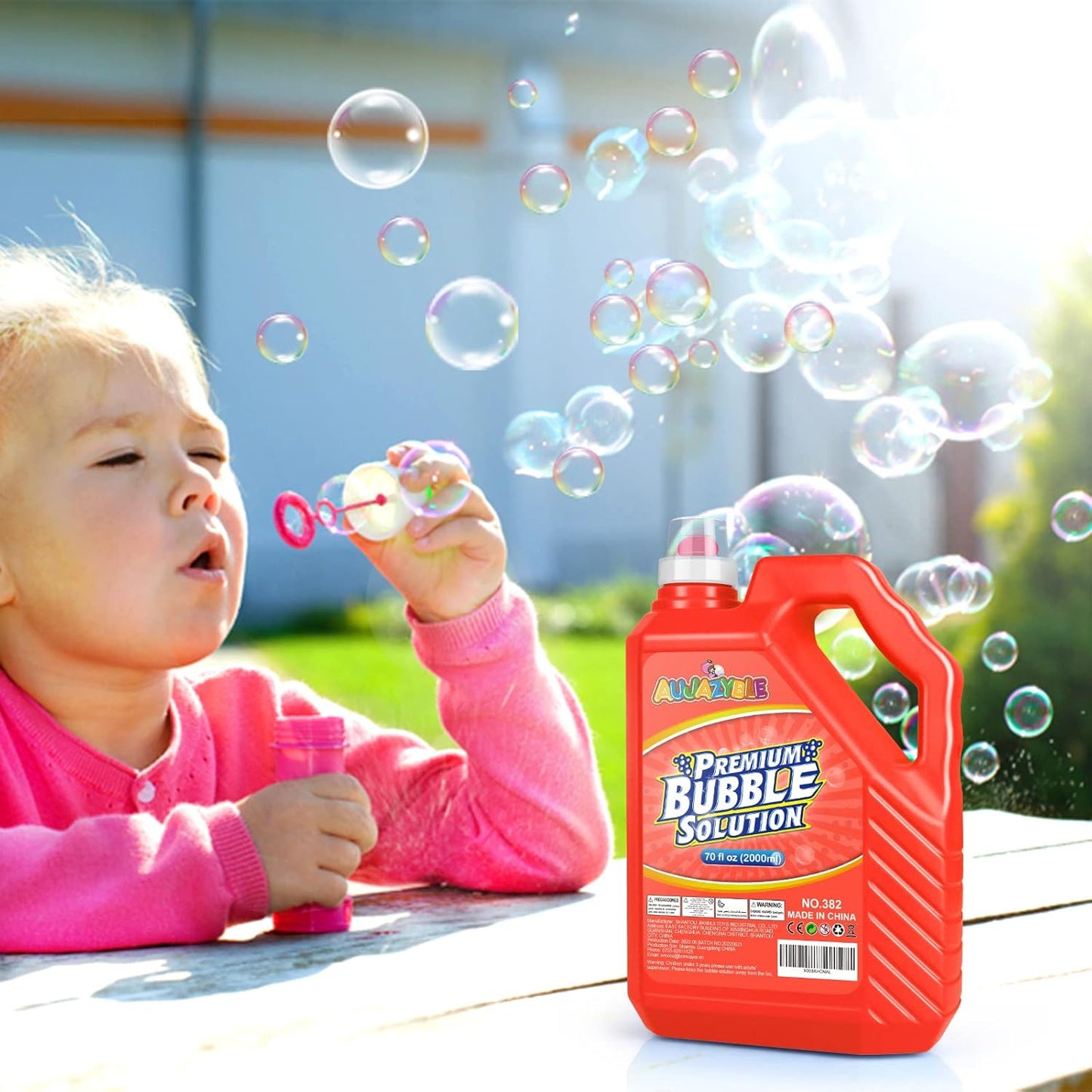 70 oz Bubbles Refills for Kids-Premixed Bubble Solution Refill Premium Bubble Liquid Bubble Juice for Bubble Machine/Wand/Blower at Wedding and Party | Kids Easy Grip Bottle