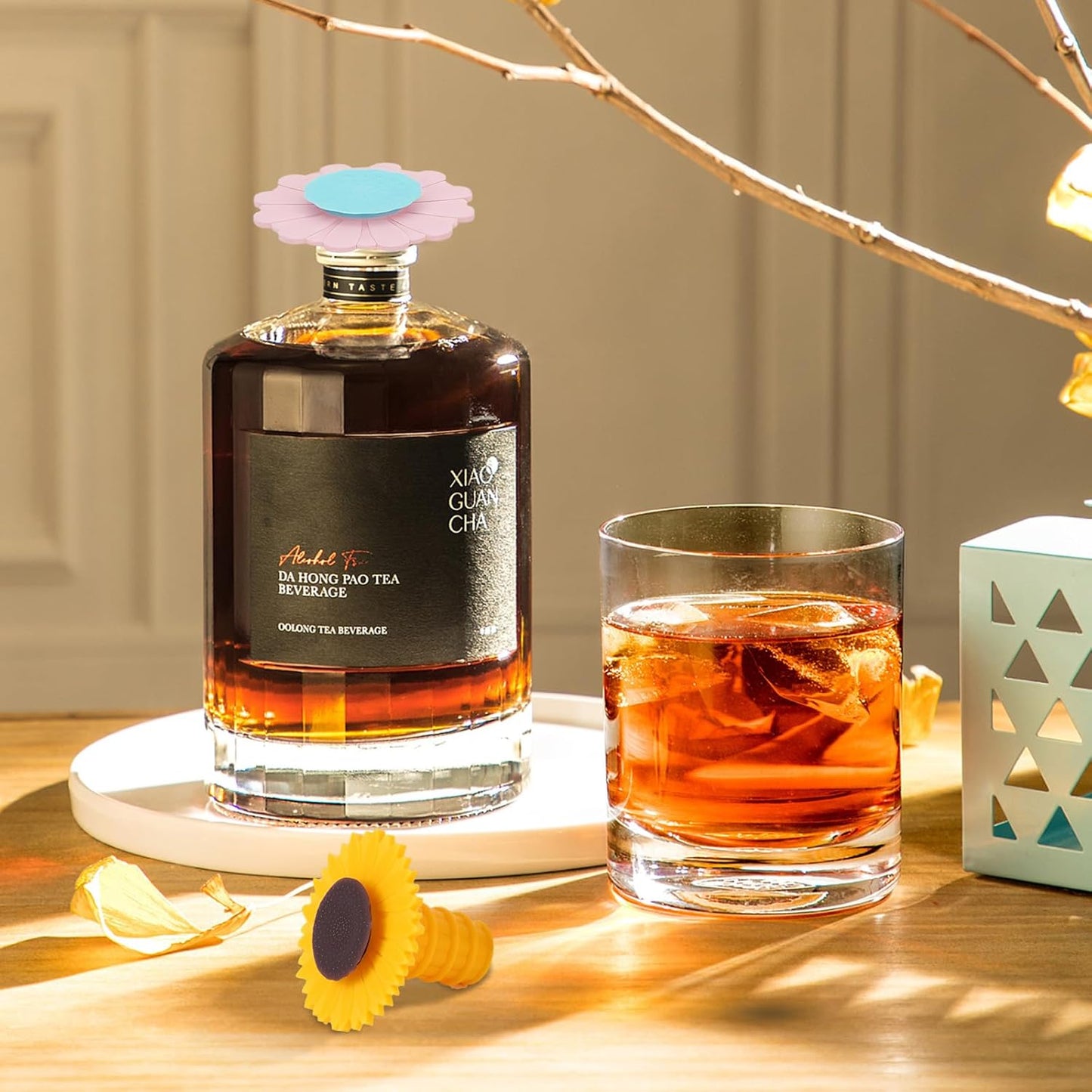 3 Pcs Wine Bottle Stopper, Silicone Sunflower Cute Wine Bottle Stopper, Reusable Wine Saver to Keep Wine Fresh(Yellow, Pink, Purple)