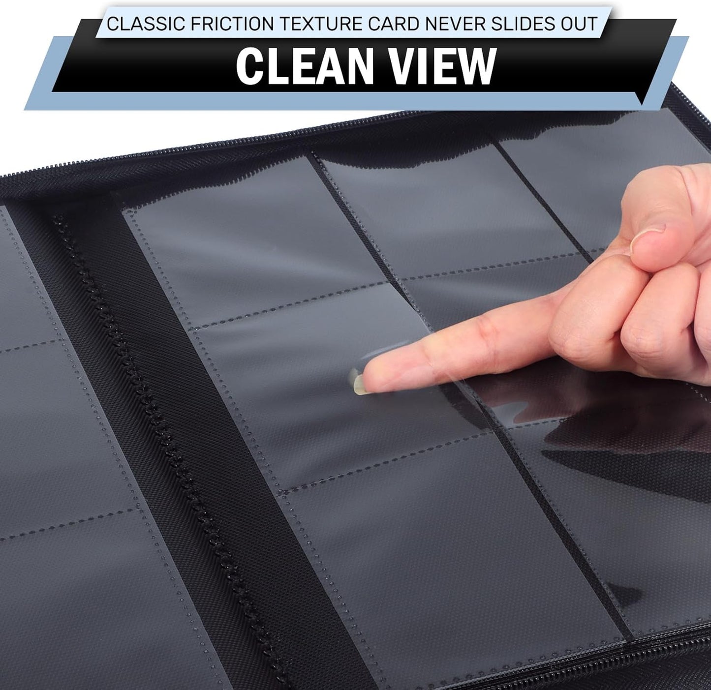 Card Binder 9 Pocket, Premium Zip Trading Card Binder, 540 Double Sided Pocket PU Collection Binder, Side-Loading Collector Album, Card Folder for MTG, TCG, Sports Cards, Navy Blue