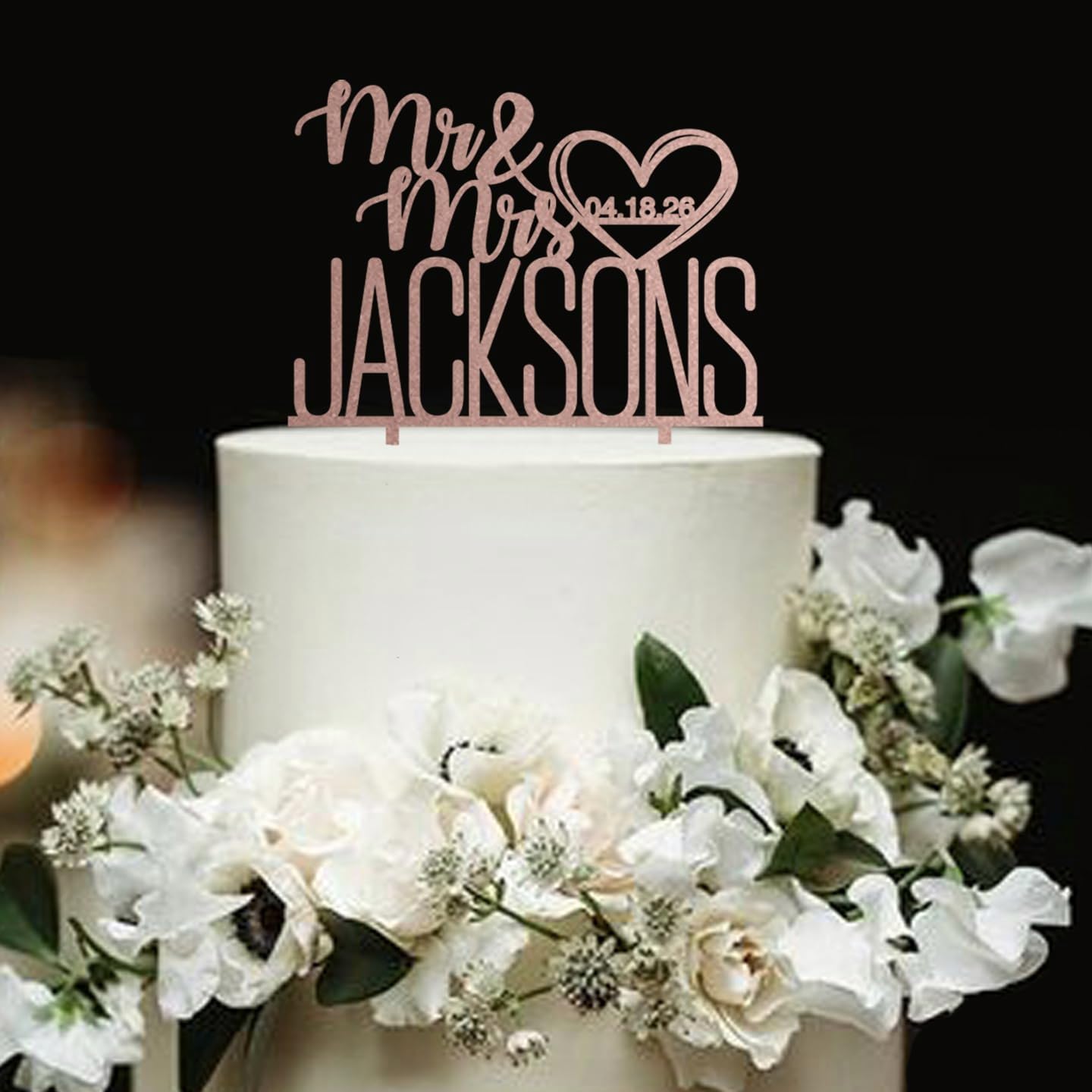 Wedding Cake Toppers/Wedding Cake Toppers Bride and Groom/Custom Cake Topper/Customizable Anniversary Mr and Mrs Cake Topper/Rustic cake topper/Date wedding Cake topper.Wood Cake topper