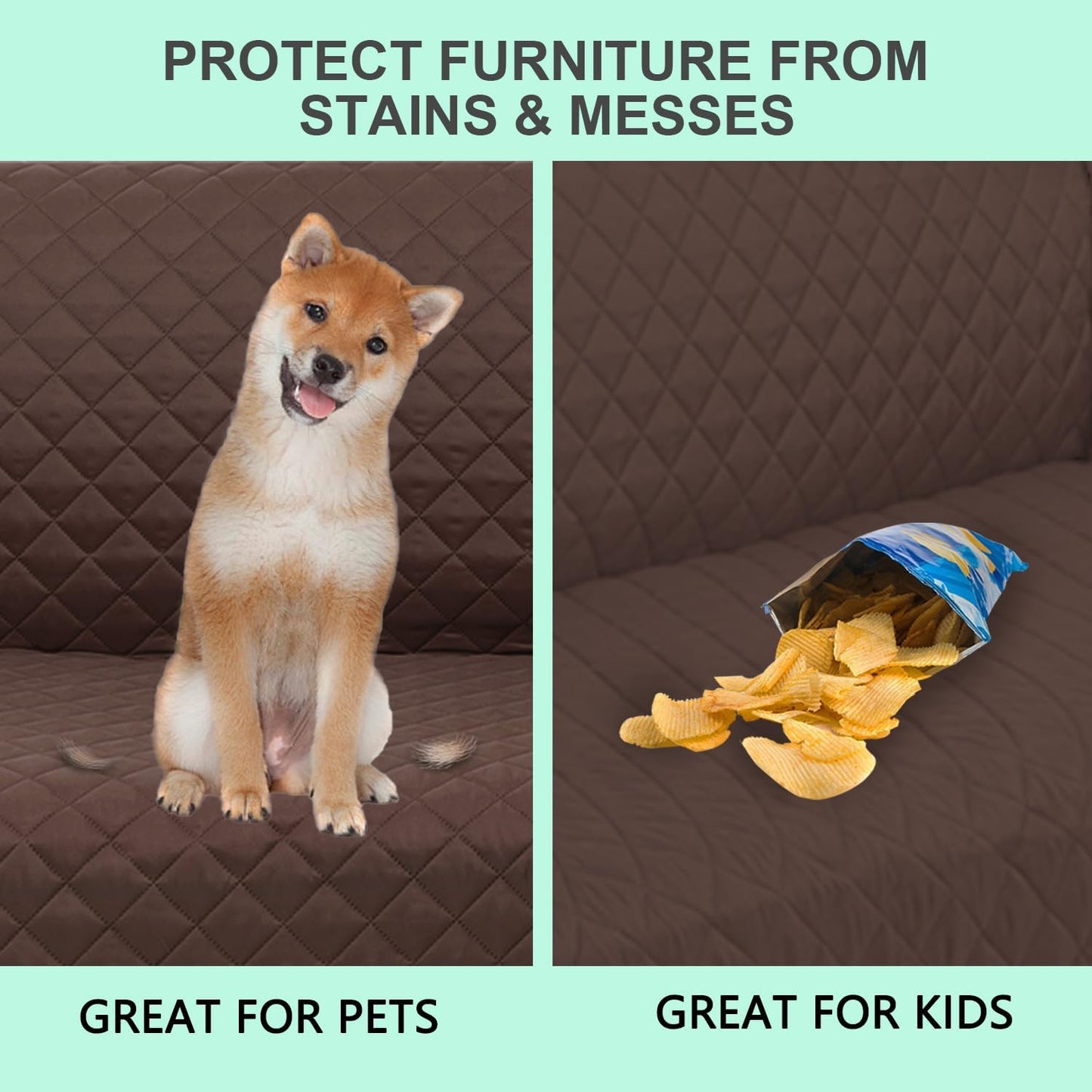 Recliner Chair Covers Reversible Sofa Cover Couch Cover for Pets Lazy Boy Furniture Protector(28''Recliner,Chocolate/Taupe)