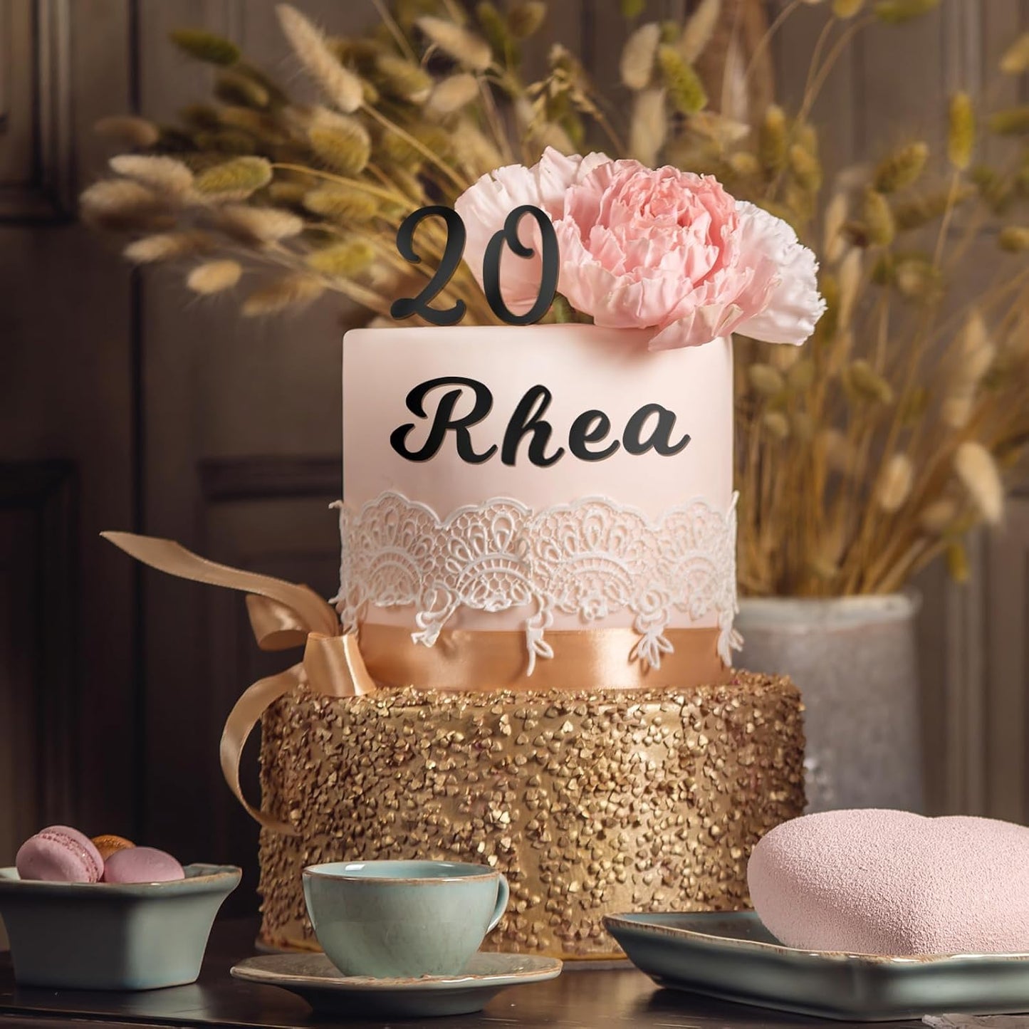 126 PCS Custom Name Cake Topper Acrylic Letters DIY Personalized A-Z & 0-9 Number Alphabet Cake Decoration For Wedding Anniversary Baby Shower Party Birthday Supplies (Black)