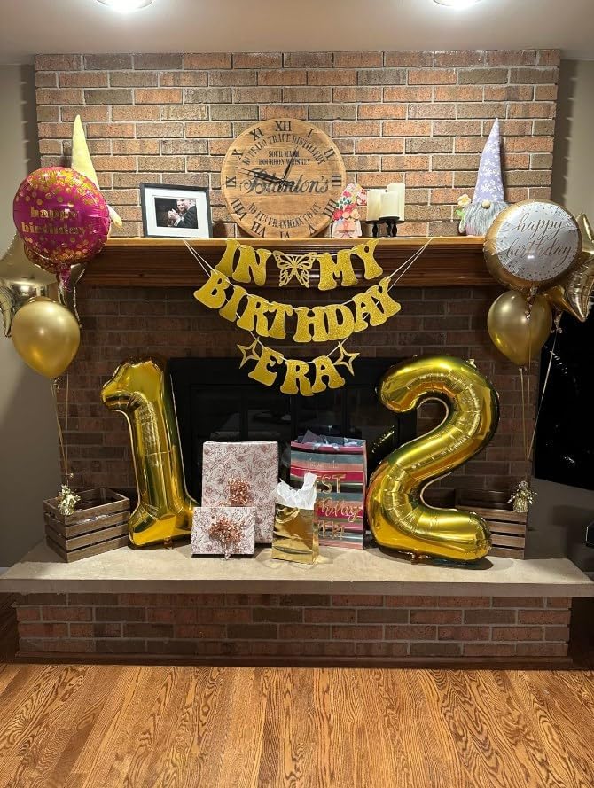 Gold 40 Inch Big Number Balloon Birthday Decoration, Number 2 Helium Balloon 12 22 23 24 26 2025 New Years Celebration, Boy Girl Baby Anniversary Party Graduations Supplies Decorations