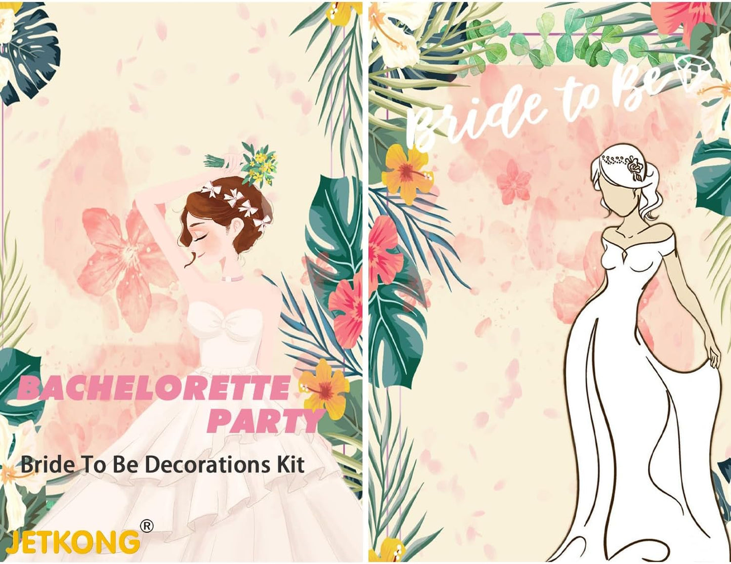 JETKONG 3 Pcs Bachelorette Party Decorations "BRIDE" Crown, Bride to Be Sash&Veil for Women Bachelorette Party Gifts, Bridal Shower Supplies, Gifts, Favors (Rose Gold)