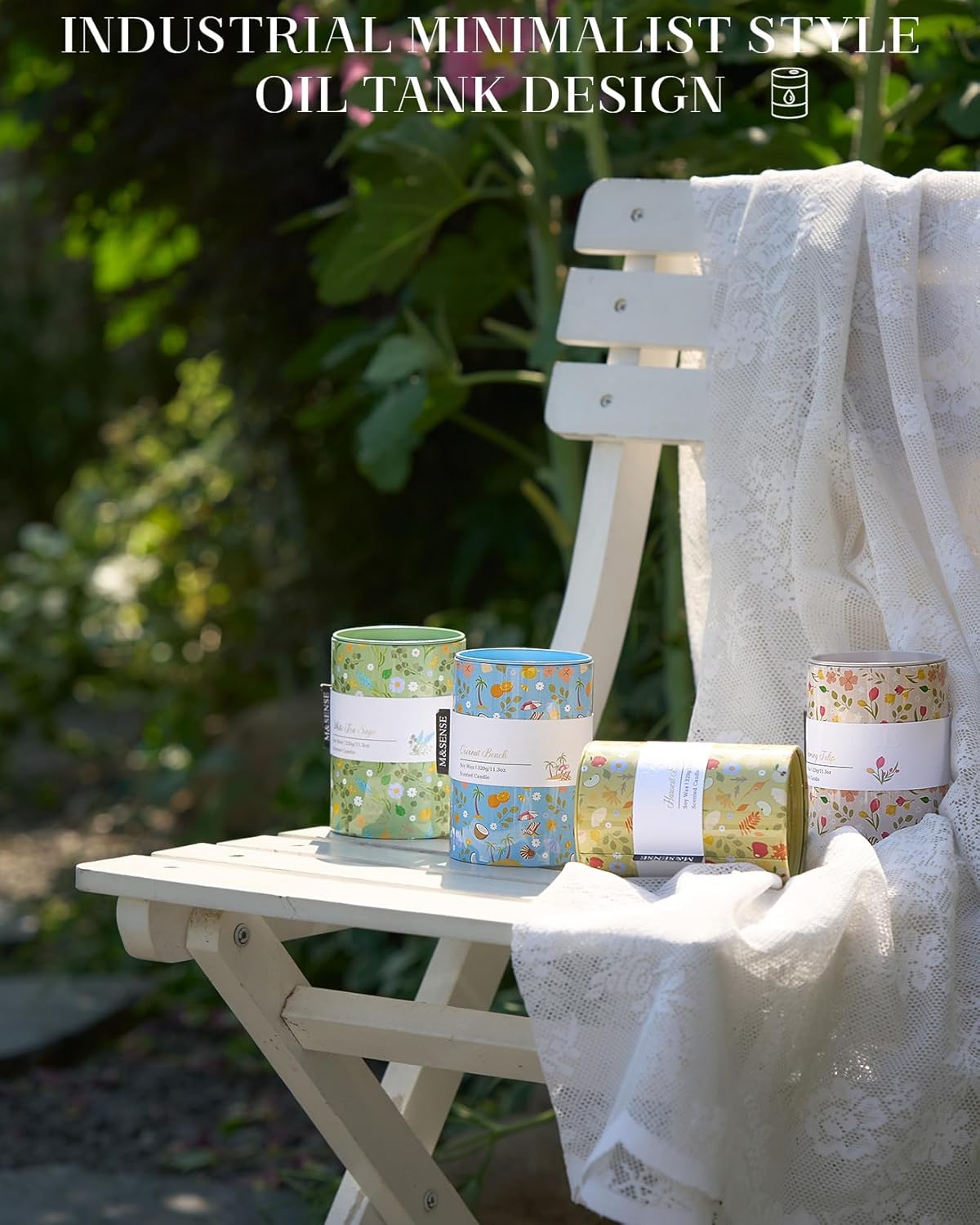 M&SENSE Harvest Breeze Scented Candle, Medium Jar Candle 11.3oz Natural Soy Wax for Home Scented, Floral Candles Gift for Spring Holiday, Up to 70 Hours Burning Long-Lasting Fragrance