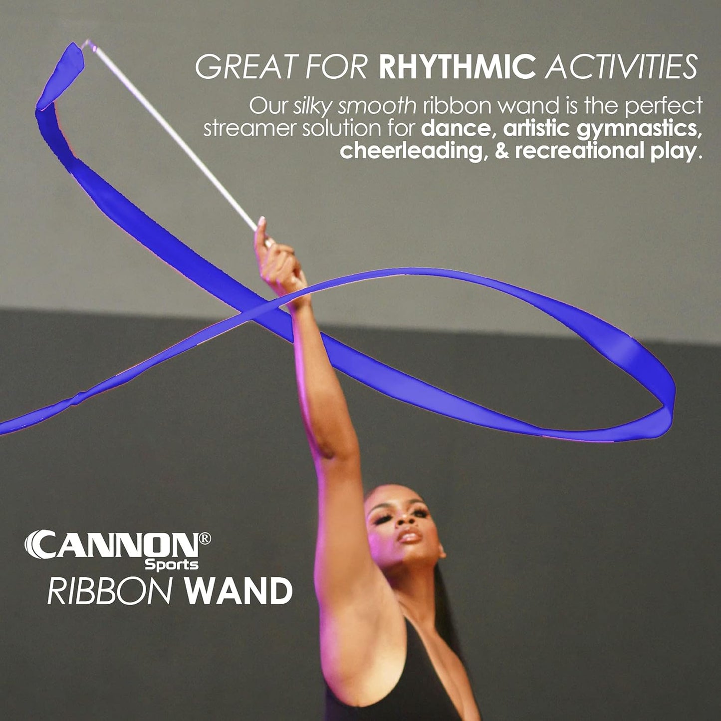 Cannon Sports Gymnastics Wand for Dancing, Cheerleading, Olympic Tournament, & Artistic Competitions (Blue)