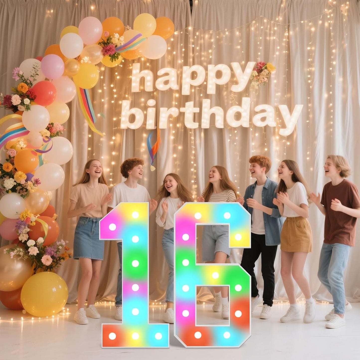 Ledido 4FT Marquee Light Up Numbers, 34 Colors Changing Marquee Numbers 4 Feet Tall with Remote, Big Numbers for Party Wedding Graduation Birthday Decoratoons, Large Light Up Number 5