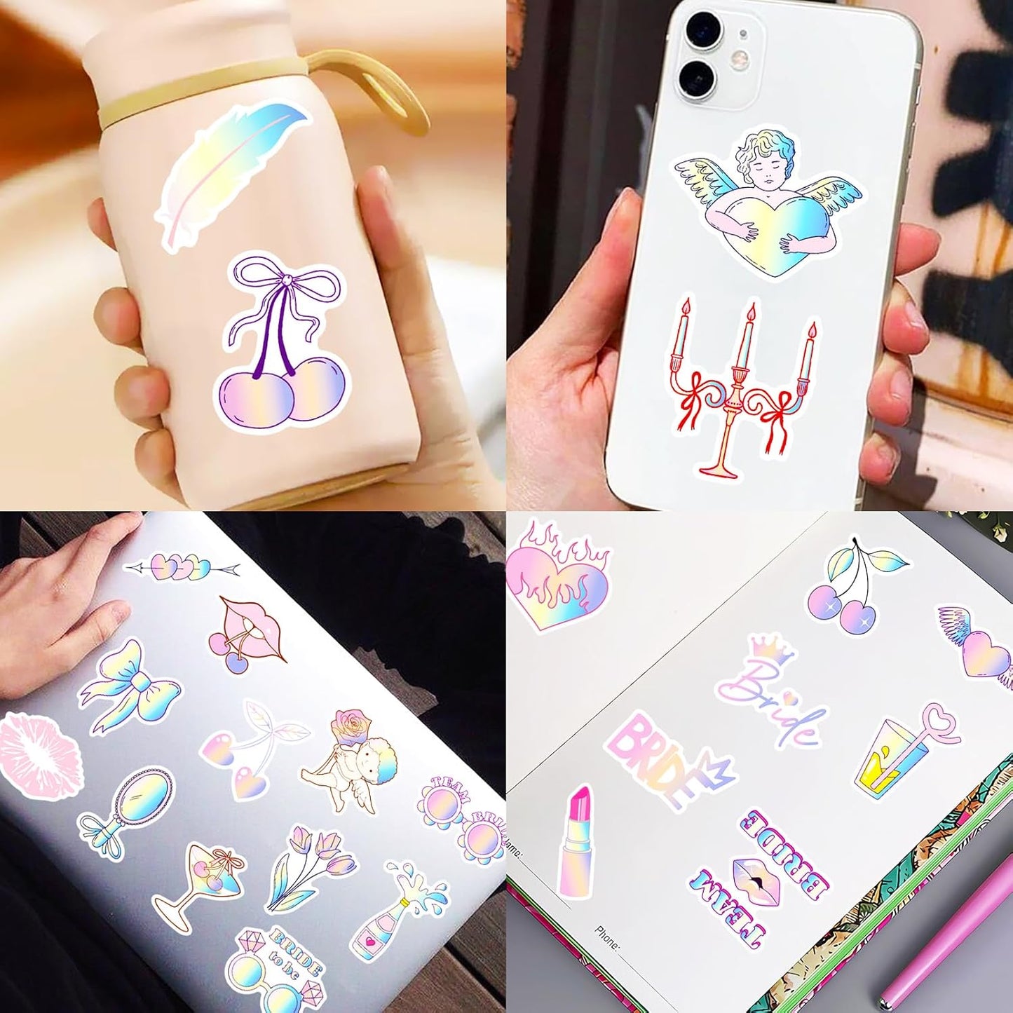 100pcs Bachelorette Theme Waterproof Vinyl Stickers - Bachelorette Decor & Party Favors, Bridesmaid Favor + Bride to Be