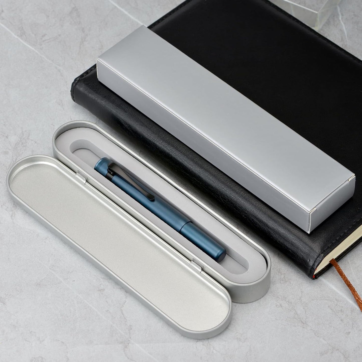 Hongdian M2 Black Forest Mini Rollerball Pen, Fine Point 0.5mm, Sleek Aluminium Pocket Pen with Black Ink Refill, Ideal for Travel & Signature (Midnight Blue)