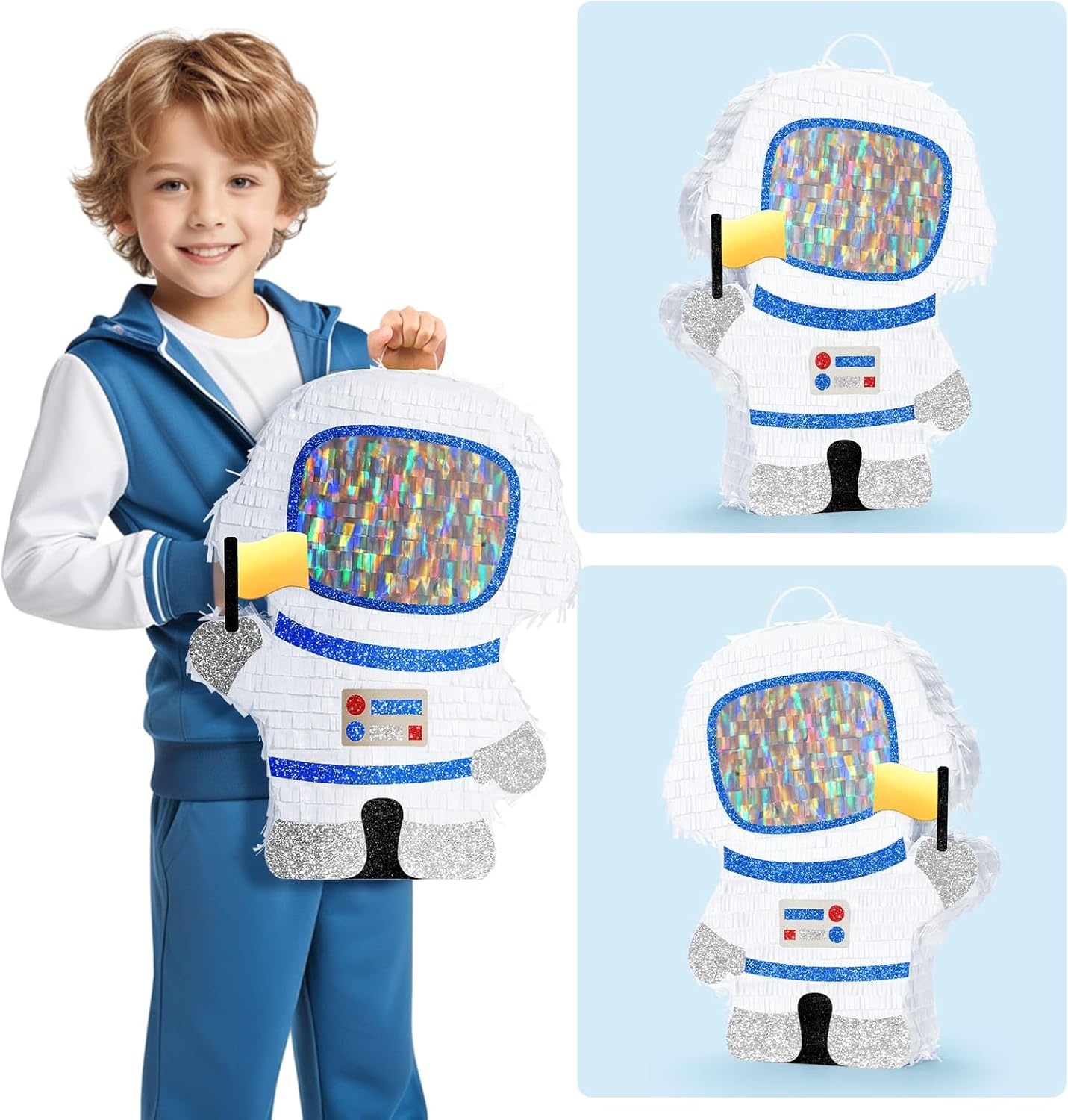 WERNNSAI Astronaut Piñata - Space Party Decorations Space Piñata Bundle with Blindfold and Bat Boy Birthday Decorations for Kids Family Birthday Games Supplies