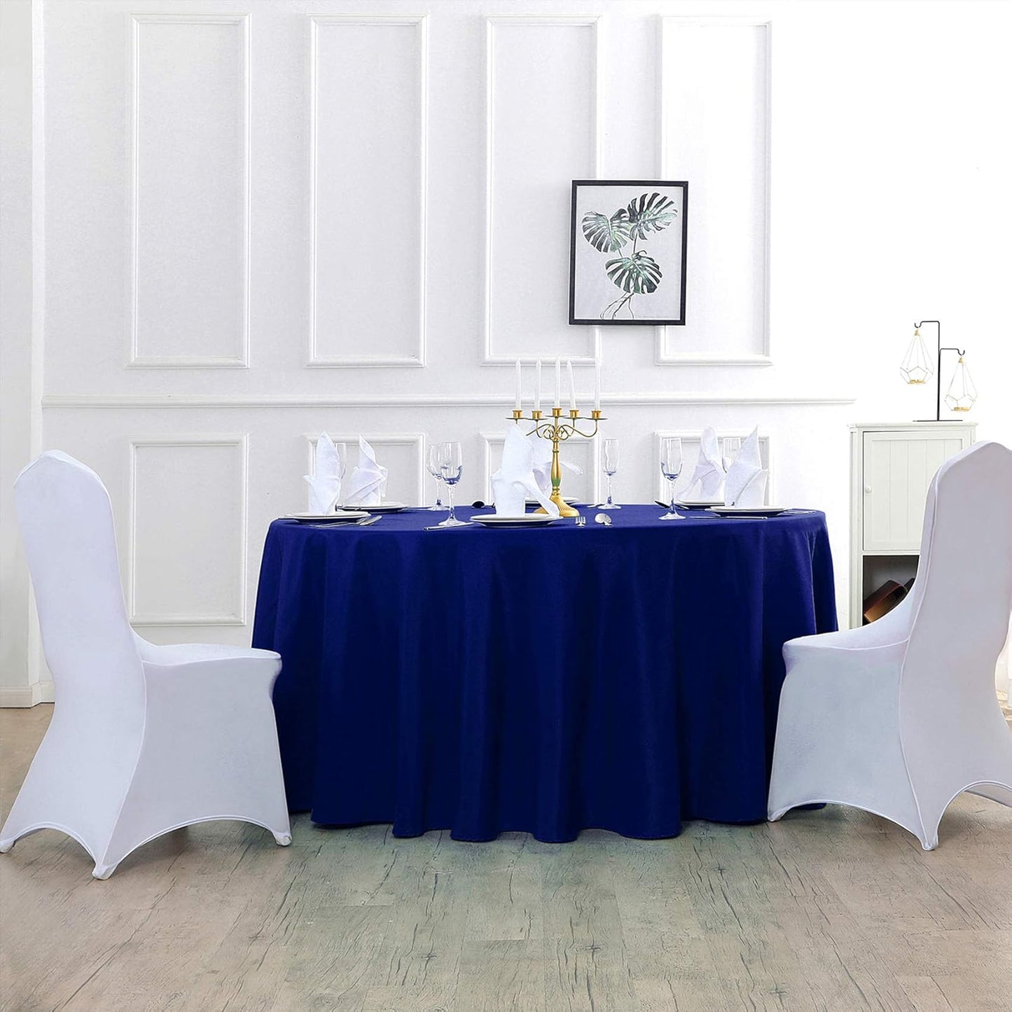 108 inch Round Tablecloth Washable Polyester Table Cloth Decorative Table Cover for Wedding Party Dining Banquet(108 inch,Royal Blue)
