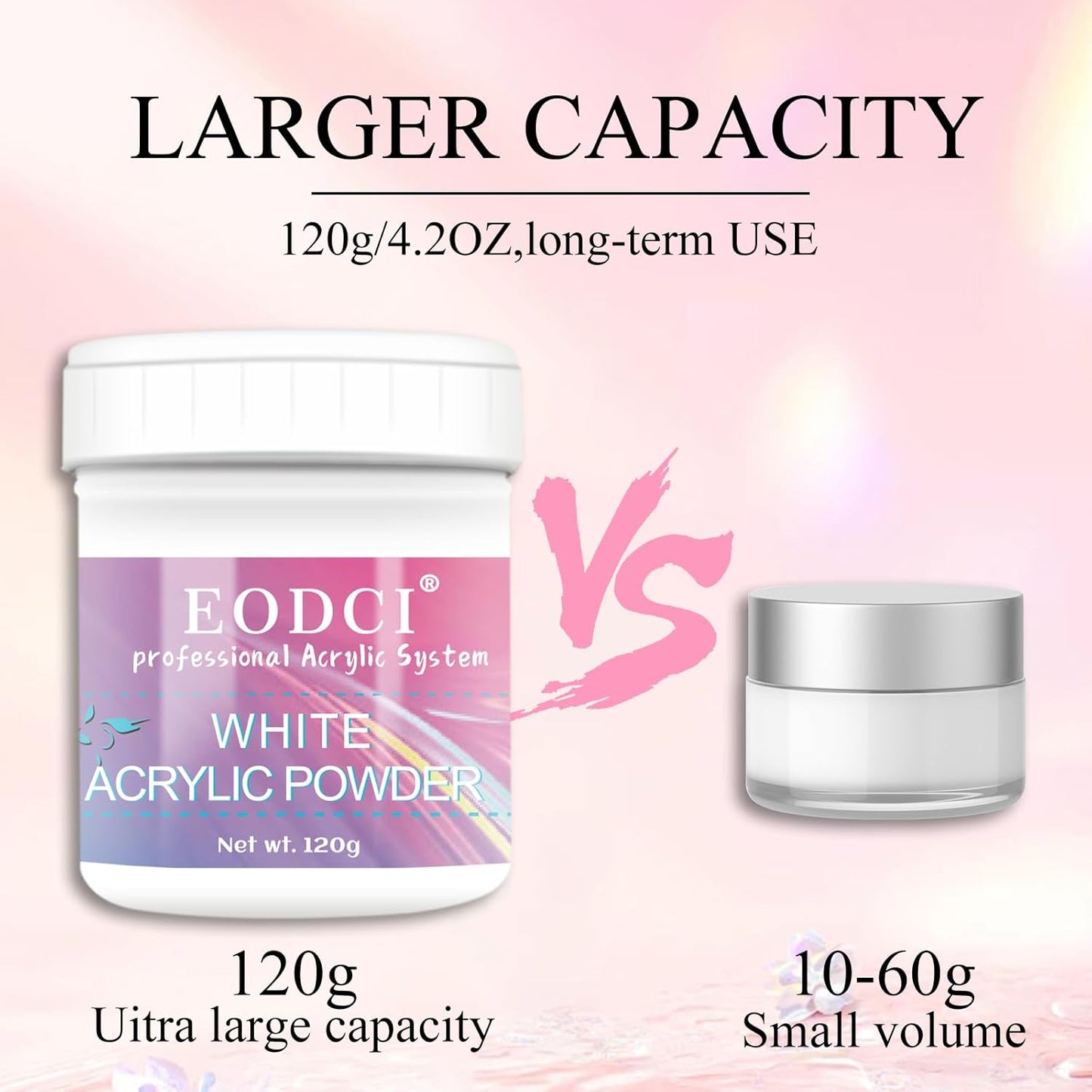 Clear Acrylic Powder, 2Pcs 4oz Professional Acrylic Nail Powder Polymer for 3D French Nail Manicure Extension Nail Carving Large Capacity Clear Acrylic Powder for Nails