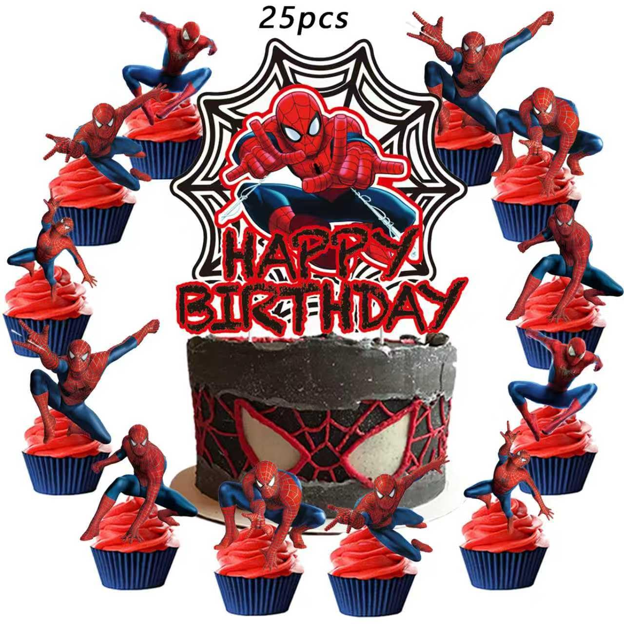 51PCS spidey birthday party supplies, backdrop, "Happy Birthday" banner,tablecloth, large aluminum