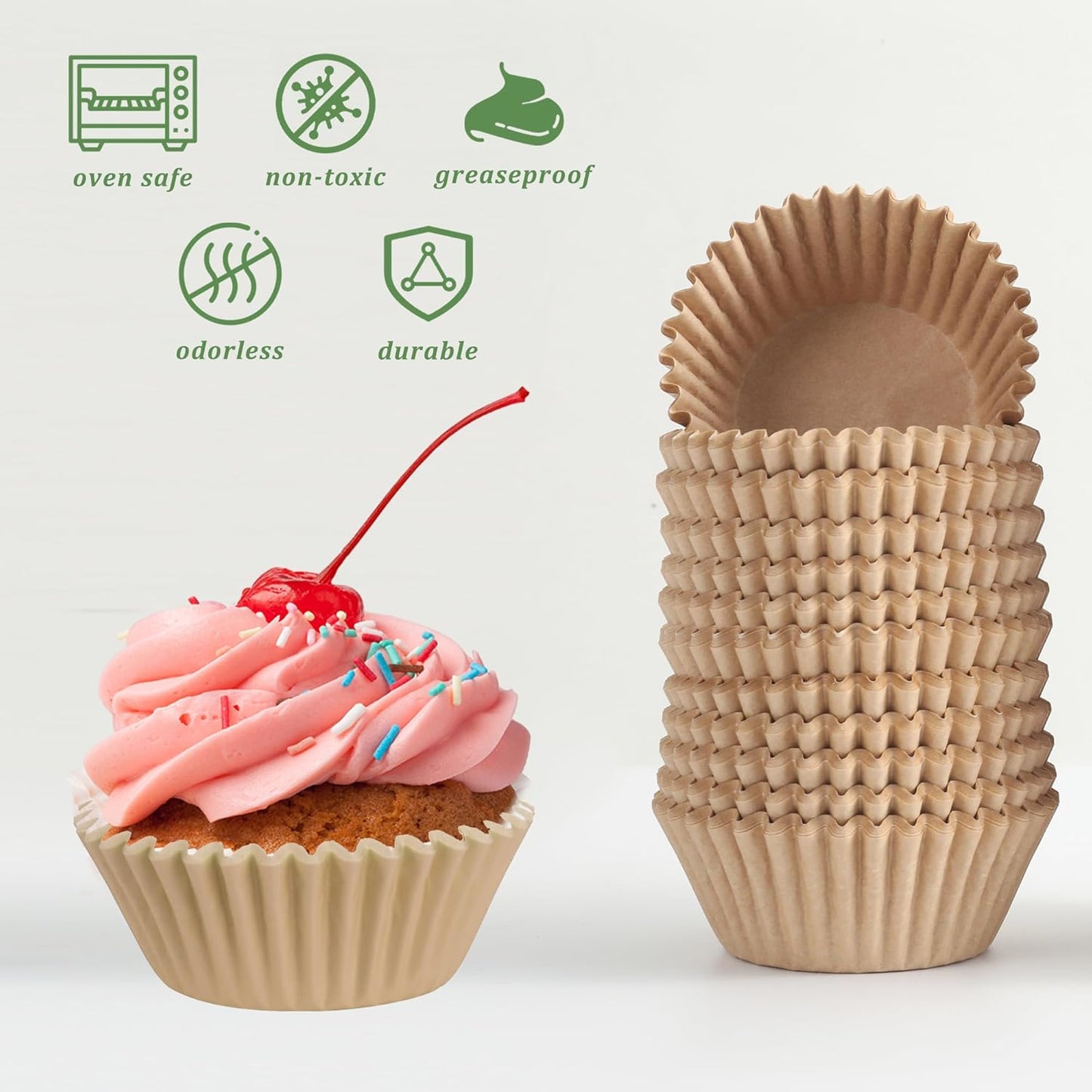 2 inch 1000-Count Mini Cupcake Liners Bright Colorful Muffin Baking Cups, Odorless,Baking Paper Cups for Baking Candy Cooking,Upgraded & Food Grade Grease-Proof Paper (Brown, 2 Inch)