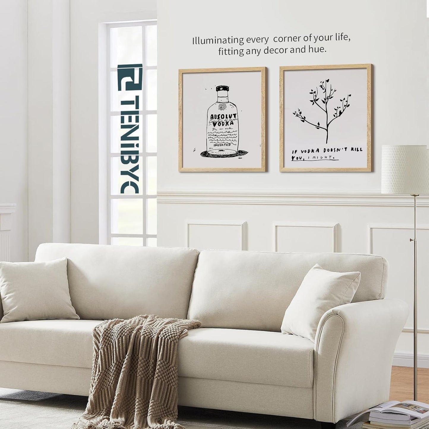 20x24 Picture Frame 4 Pack, Textured Natural Solid Wood Poster Frame, Wall Gallery Photo Frame