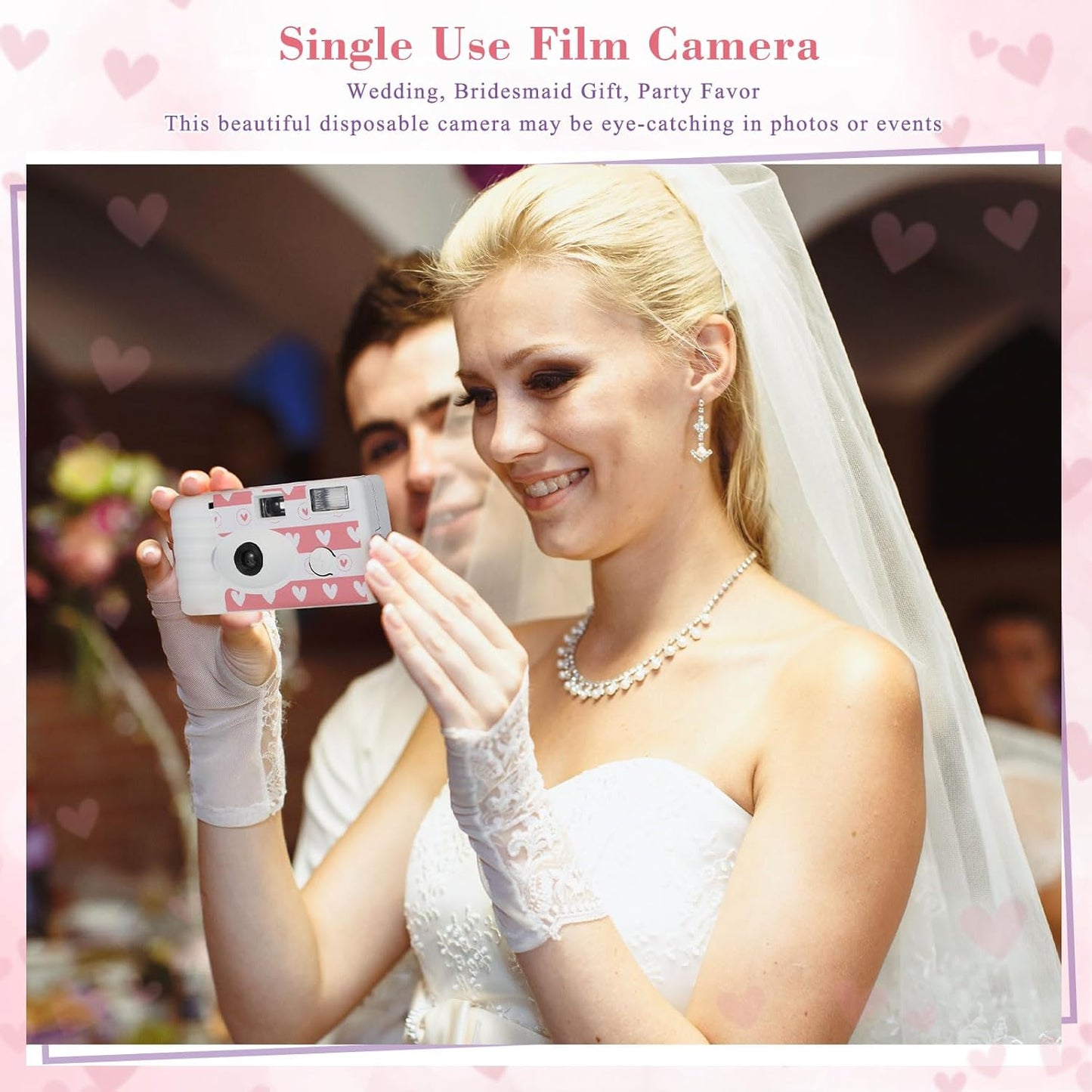 3 Pack Disposable Camera for Wedding Simple Use Color Film Camera with Flash Disposable Cameras One Time Camera for Gathering Wedding Travel Party Supply (White)