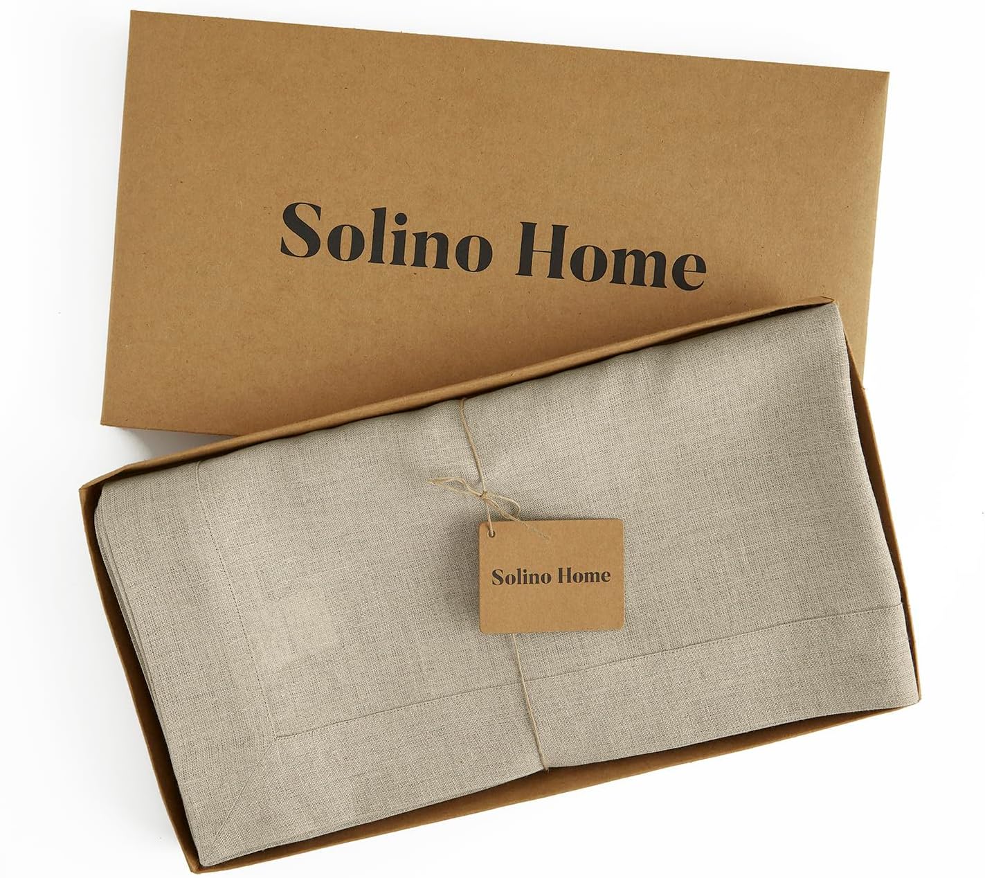 Solino Home Natural Linen Tablecloth 60 x 60 Inch - 100% Pure Linen Table Cloth - Fete, Machine Washable Tablecloth for Fall, Autumn, Thanksgiving, Christmas, Holiday