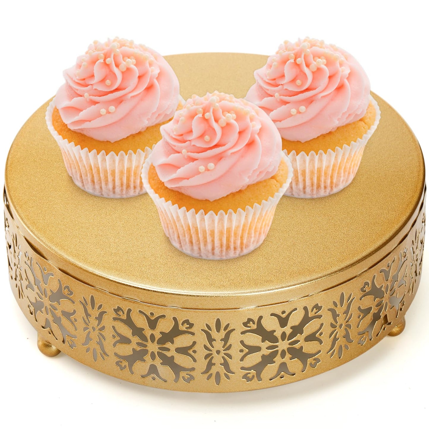 Coloch 3 Pieces Golden Cake Stand Set, 8/10/12 Inch Round Metal Dessert Display Stand Decorative