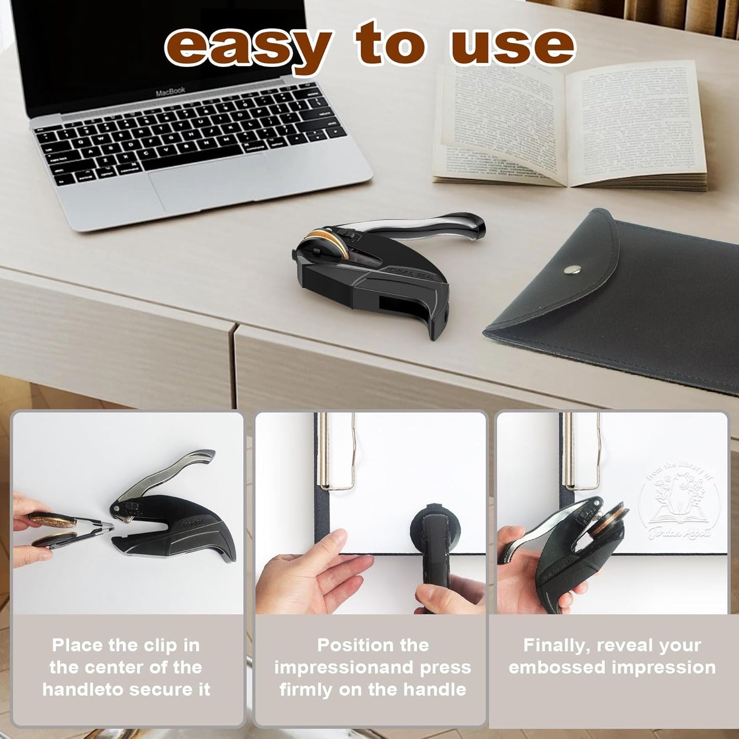 Personalized Book Embosser - Custom Library Stamp, Personal Gifts for Book Lovers, Readers, Teachers (Cat-27)