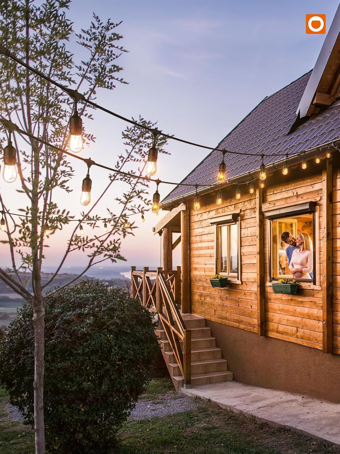 addlon 96FT(48FT*2) Outdoor String Lights Commercial Grade Weatherproof Strand, 36 Edison Vintage Bulbs, 30 Hanging Sockets 6 Spare Bulbs ETL Listed Decorative Christmas Lights for Patio Garden