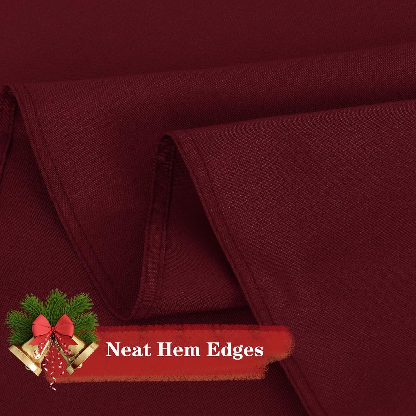 sancua 6 Pack Round Tablecloth 90 Inch Burgundy, Stain and Wrinkle Resistant Table Cloth - Washable Polyester Decorative Fabric Table Cover for Dining Tables, Christmas Parties and Camping