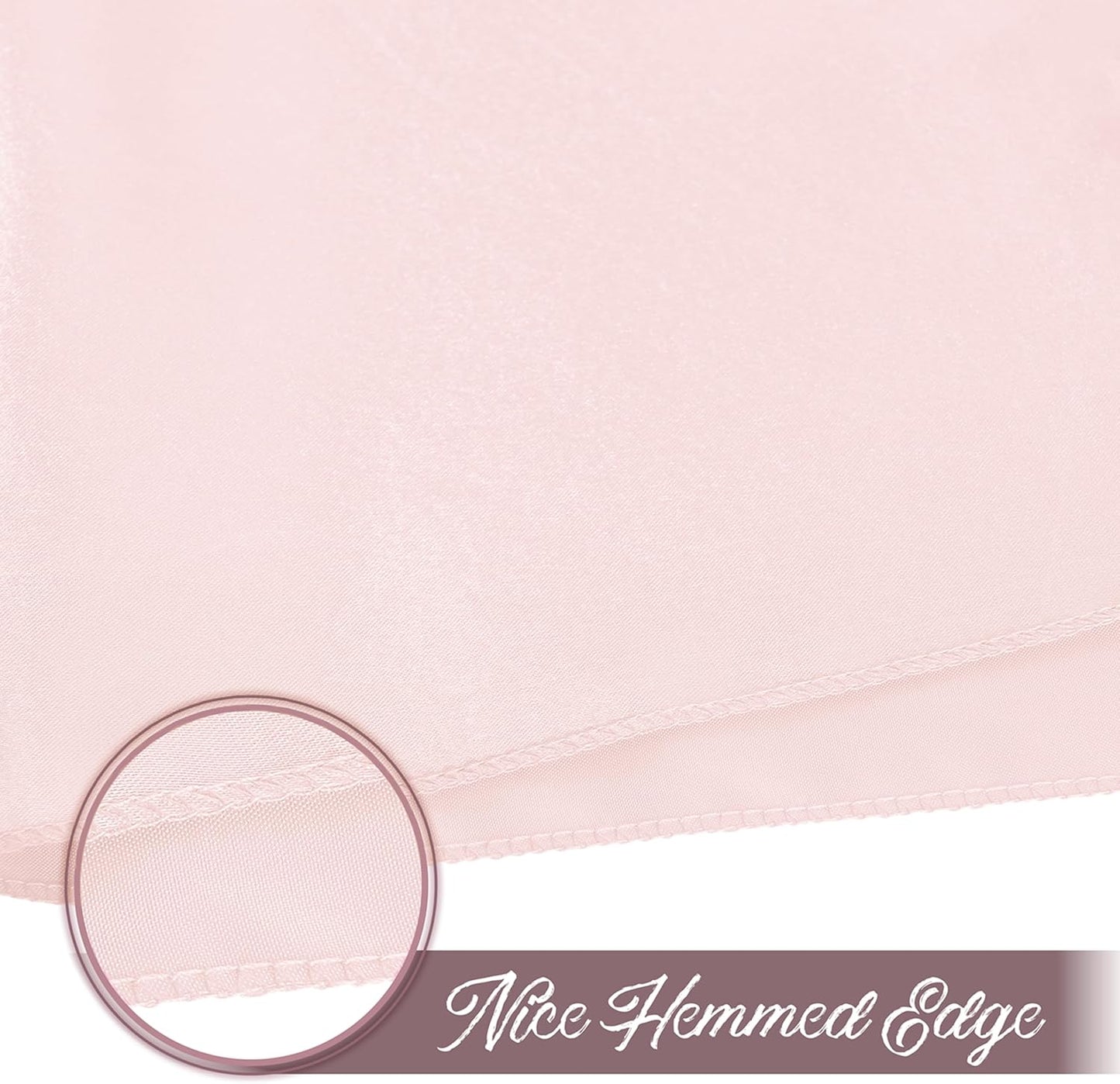50 Pieces Light Pink Satin Napkins, 17" x 17" Square Table Napkins, Silky Soft Smooth Washable Napkins for Restaurant, Weddings, Dinner, Party Decoration
