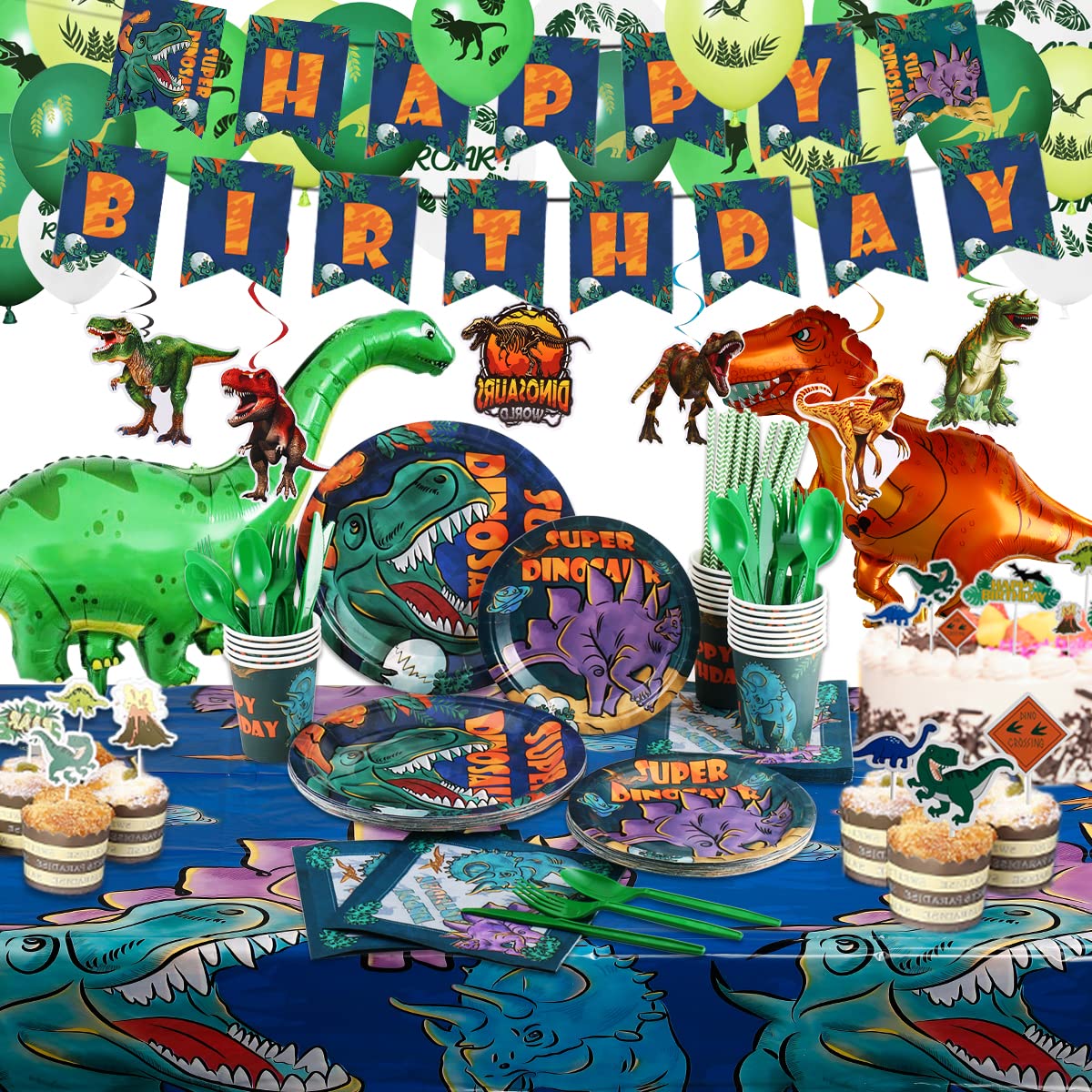 Dinosaur Birthday Party Supplies Kit For Boys, Dinosaur Party Decorations-20 Guest-Include Dino