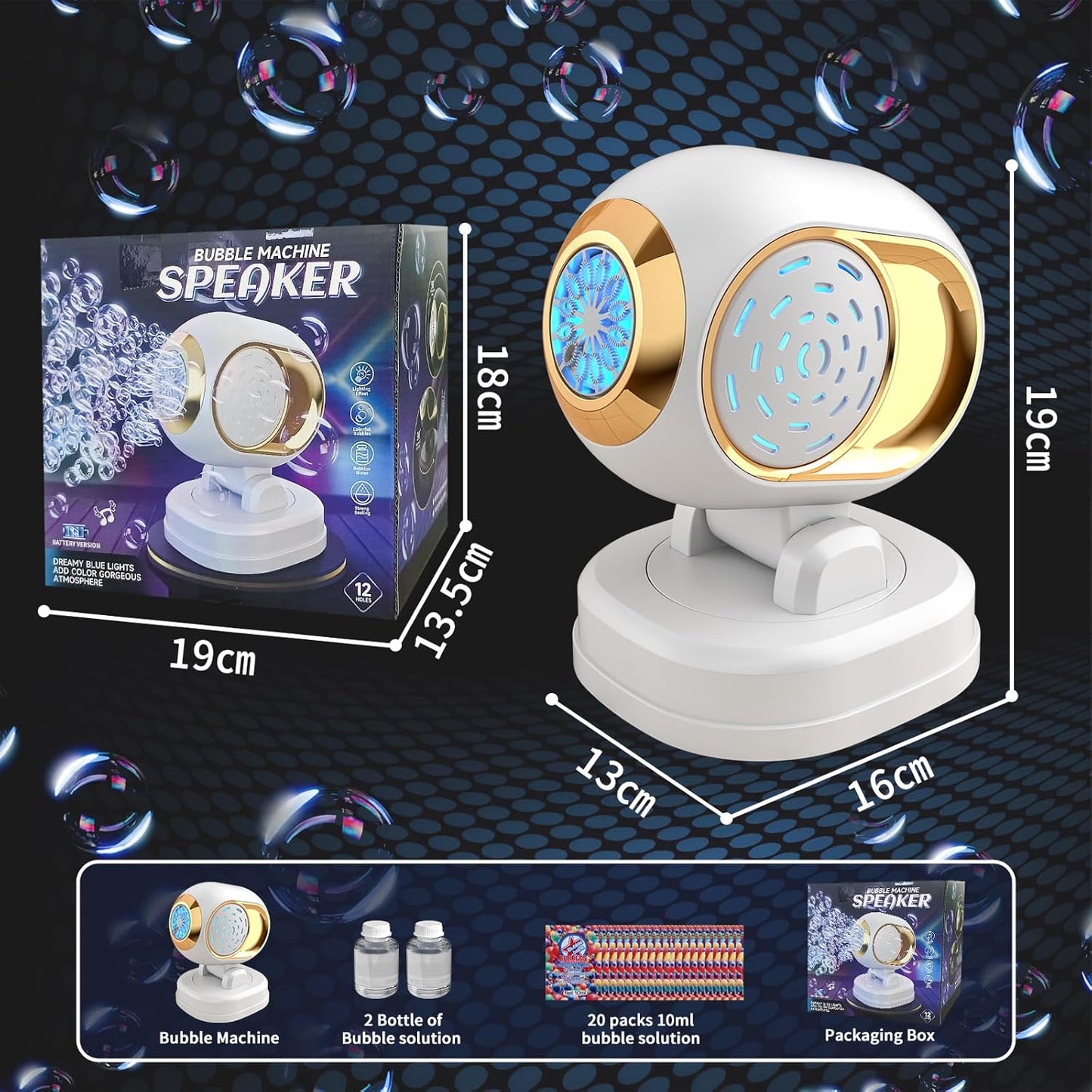 BOMOCO Bubble Machine Battery Operated Durable Bubble Blower Machine Automatic Bubble Machines for Kids Toddlers Parties Wedding Birthday Summer Outdoor Indoor Beach Halloween Favors, White