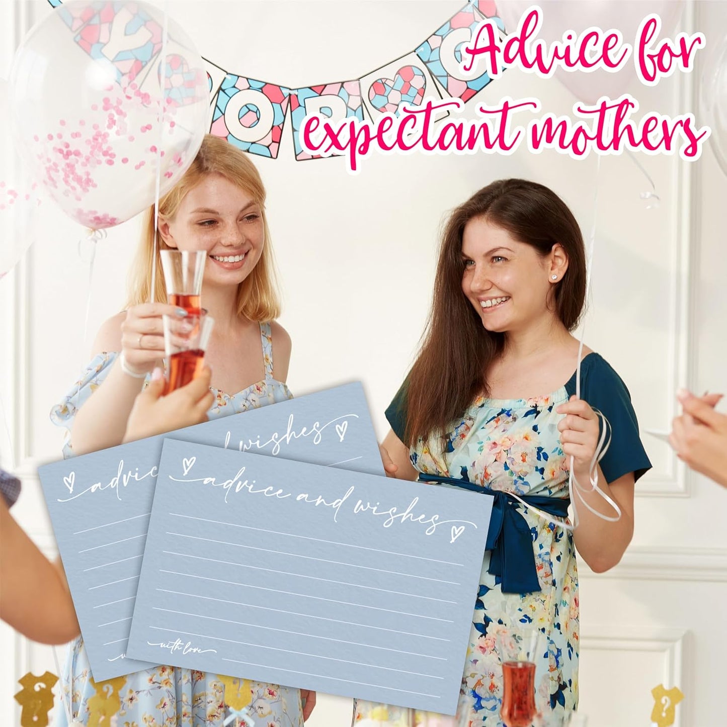 30 Advice & Wishes Cards - Minimalism Blue - Double Sided Fill-In Advice Cards For Bridal, Wedding, Graduate Party, Mr & Mrs, Retirement, Baby Shower, Party Favor & Supplies - A04