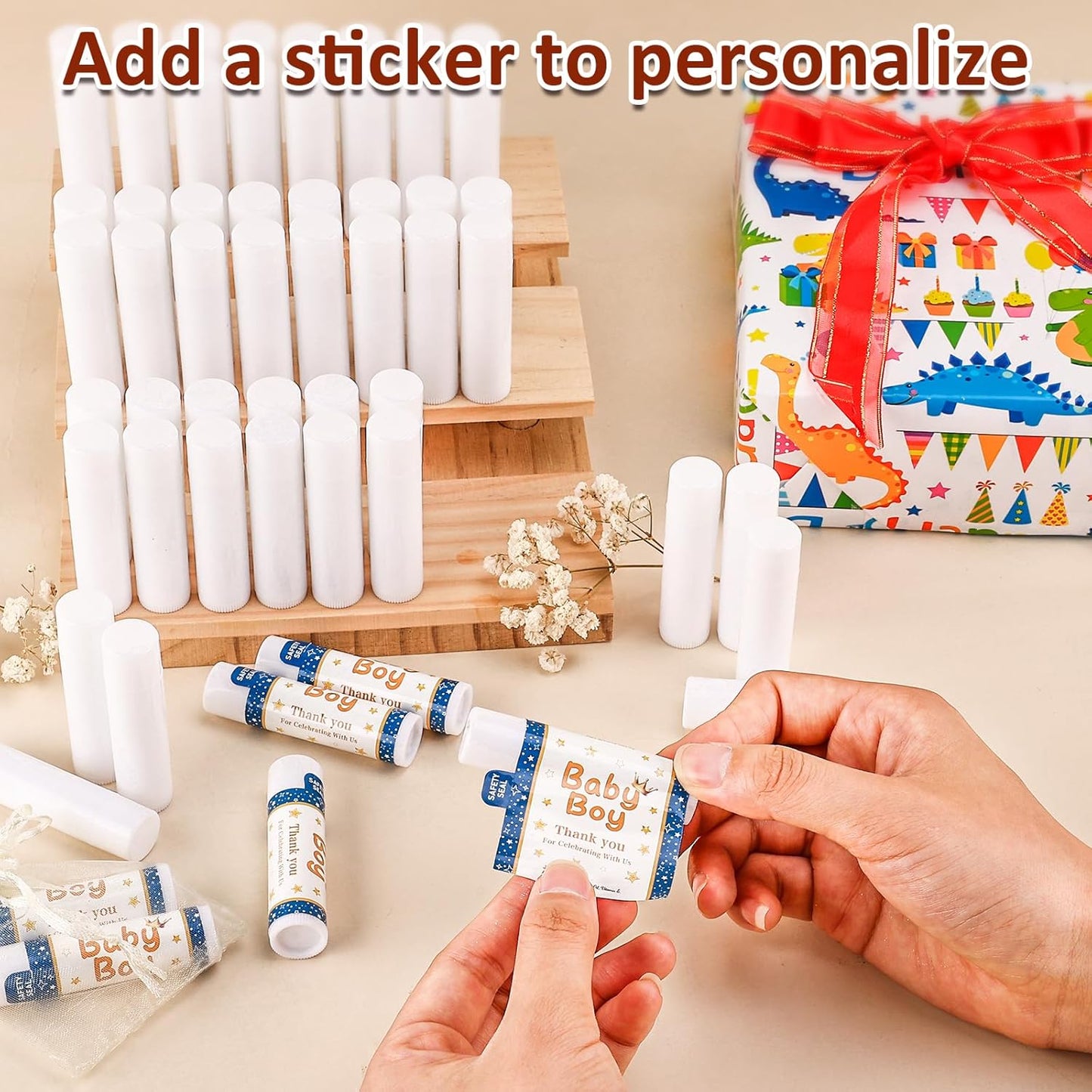 350 Pack Lip Balm Unlabeled, Natural Lip Balm Bulk Blank Tube, Personalized Lip Balms for Party Favors Adults and Bridal Shower Favors or Baby Shower Gifts-7 Flavors