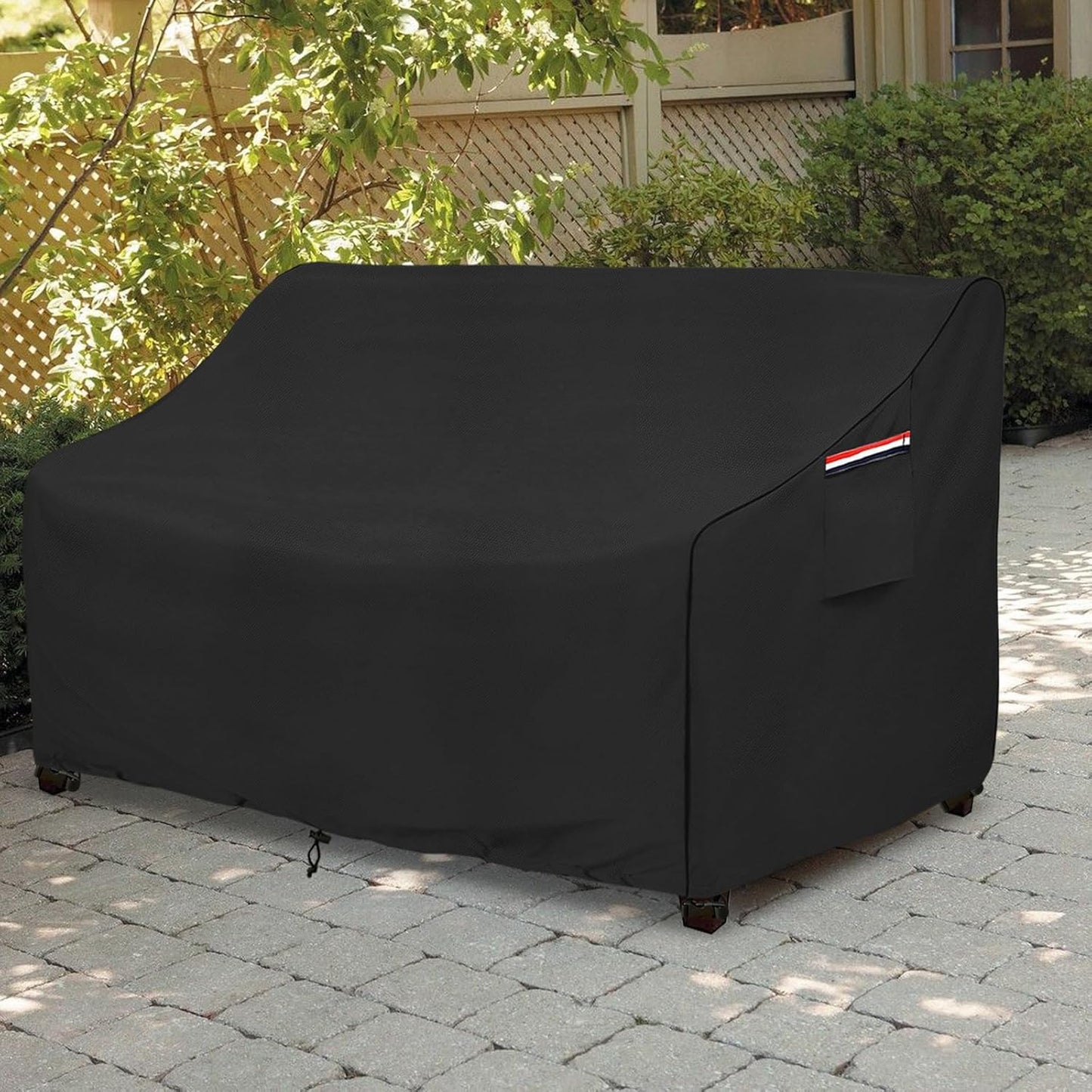 okcool Heavy Duty Patio Sofa Cover, 100% Waterproof 3-Seater Outdoor Sofa Cover Fits up to 85W x 38D x 35H Inches, Lawn Patio Furniture Covers,Black