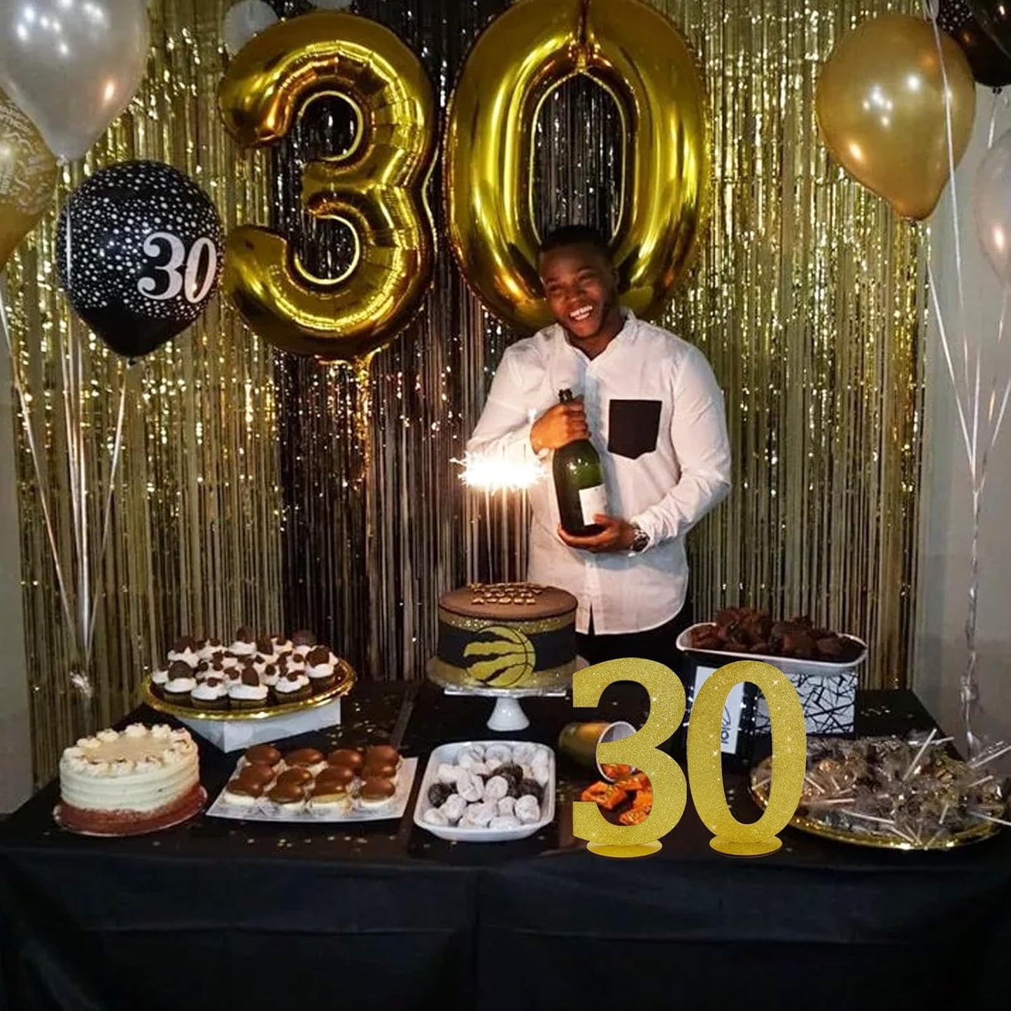 TONIFUL 11.8 Inch Gold Glitter Numbers Table Centerpieces 0-9 Birthday Party Decorations,Shining Gold Digital 3 for Birthday Party,Wedding,Bridal Shower,Engagement,Photo Shoot,Anniversary