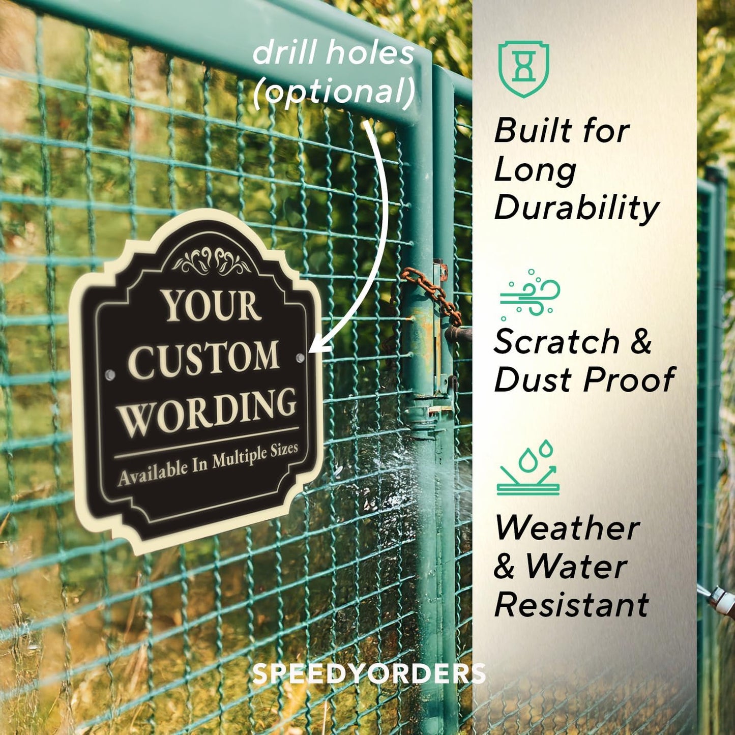 Custom Outdoor Decorative Signs, Personalized Aluminum, Waterproof USA Signs - Design 2 Black Charcoal 8x8