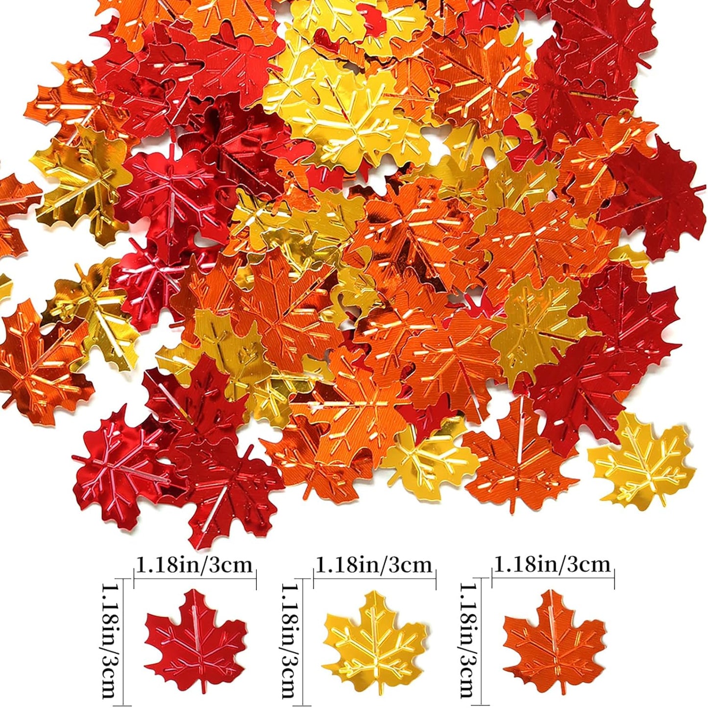 Maple Leaves Confetti,168pcs Fall Leaves Party Table Decorations Scatter Foil Confetti for Autumn Harvest Thanksgiving Wedding Throwing Table Decoration Glitter Party Supplies (orange 2)