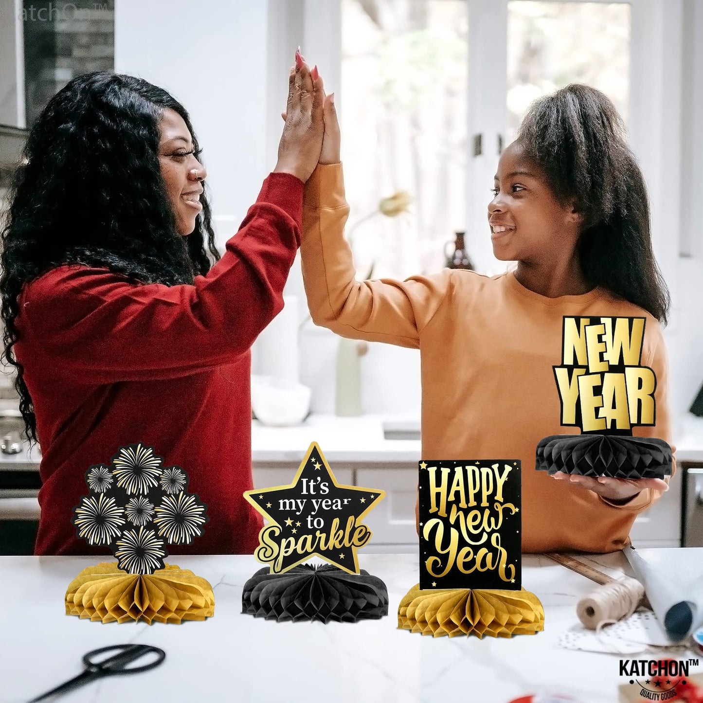 KatchOn New Years Centerpieces for Tables, Pack of 9