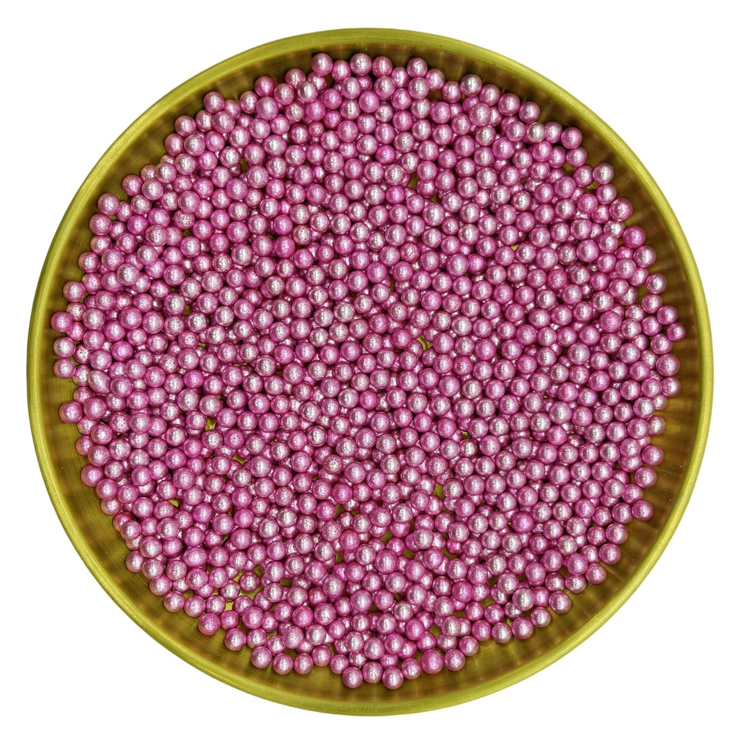 Edible Silver Pink Pearl Sugar Sprinkles Candy 4mm Mini Pearls Cake Decorations Cupcake Toppers Cookie Decorating Perfect for Wedding Party Valentine Halloween Christmas Supplies 3OZ