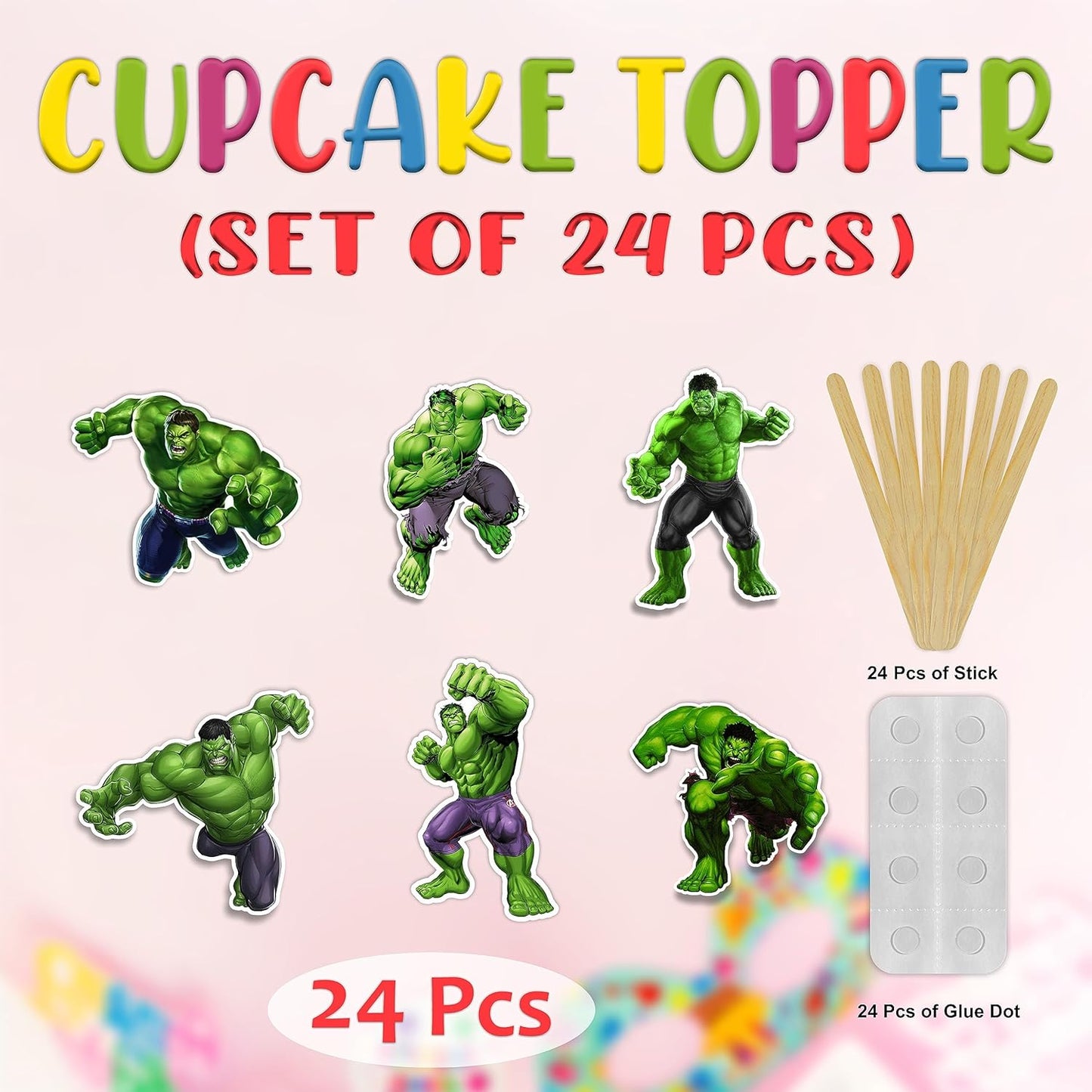 "Hlk Cupcake Topper โ Superhero Theme Birthday Party Decoration โ Cartoon Character Cupcake Picks for Birthday Party, Boys and Girls Superhero Theme Celebrations, Cake Decoration, and Party Supplies"