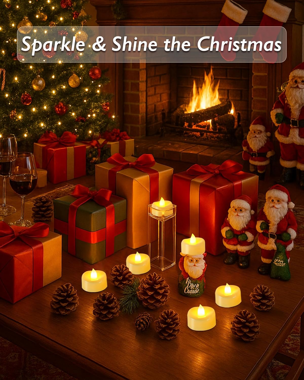 Raycare 100 Pack LED Tea Lights Battery Operated, 200+Hour Flickering Votive Candles, Realistic Fake Flameless TeaLights for Wedding Party Halloween Thanksgiving Christmas Decorations,Ivory Base