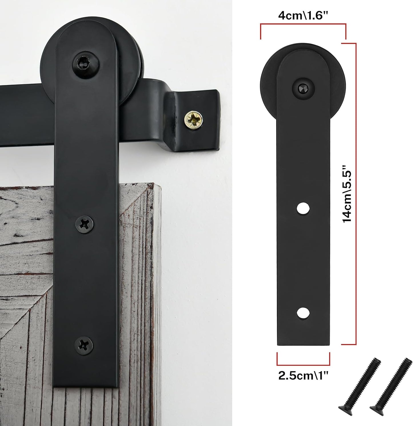 COGOOD Farmhouse Barn Door Mirror - 25" x 18" Rustic Wood Framed Decrative Mirror for Bathroom, Living Room, Entryway Wall Decor (Grey)