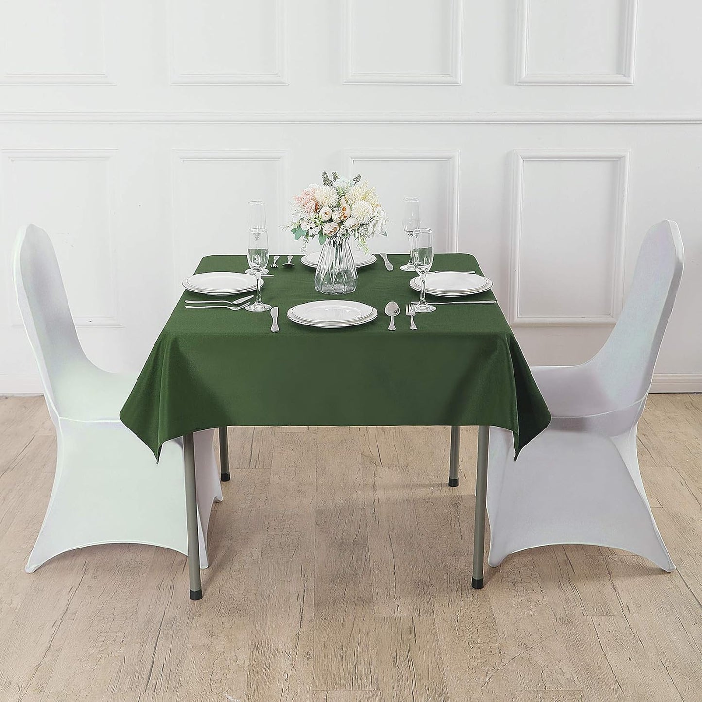 Cupuamon Square Tablecloth 70x70 inch Washable Polyester Fabric Table Cloth for Wedding Party Dining Banquet Decoration(70x70,Willow)