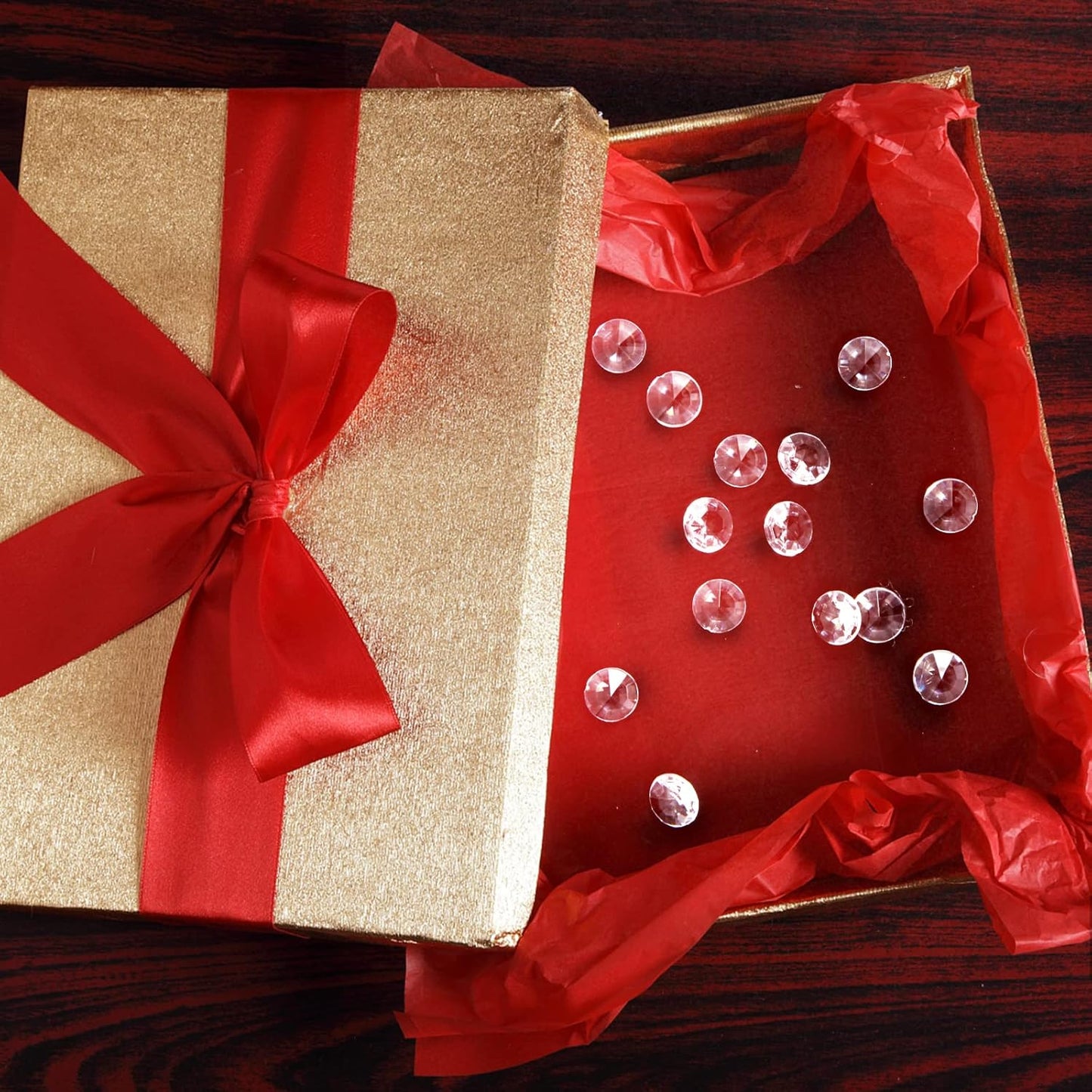 1000pcs/ Pack Wedding Table Acrylic Diamond Scatter Crystals Confetti Acrylic Gems Vase Fillers Rhinestones for Wedding, Bridal Shower, Vase Beads Decorations (10mm, Champagne)