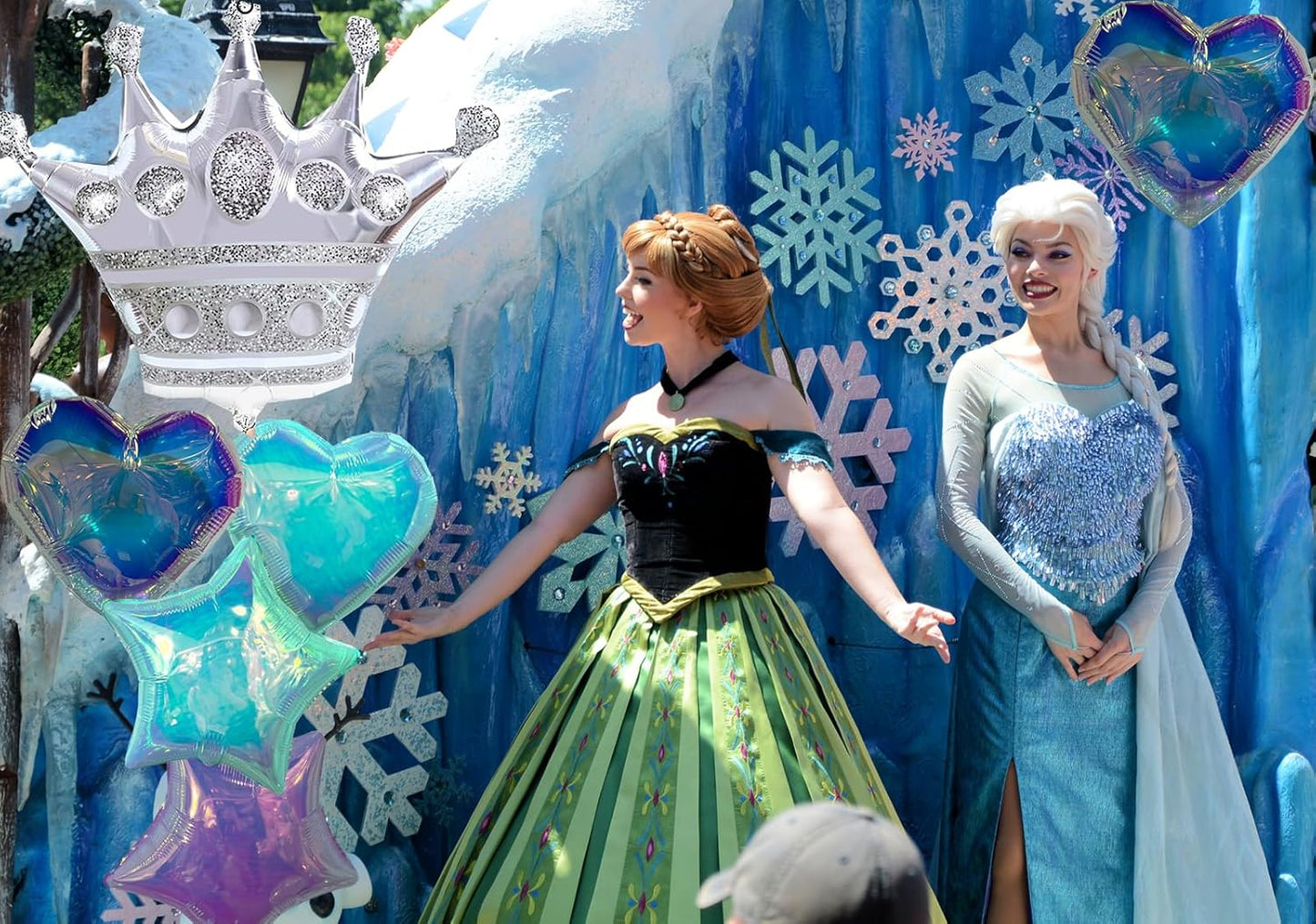 Metallic Star, Heart, and Crown Balloons, Assorted Iridescent Colors