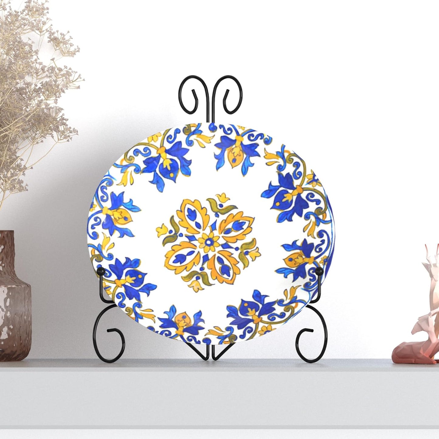 Iron Plate Stand for Display with Folding Design, Picture Stands for Tables, 12 Inch Large Easels for Displaying for Book, Art Piece, Photo and Platter, 12?™â€?Black