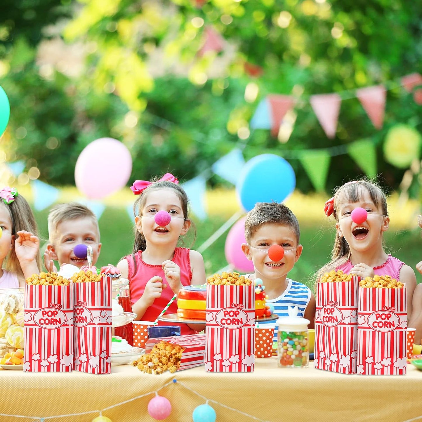 300 Pcs Popcorn Bags Paper Grease Resistant Popcorn Bags Disposable Red and White Striped Popcorn Container for Family Movie Night Movie Party Carnival Theater Popcorn Machine (2 oz)