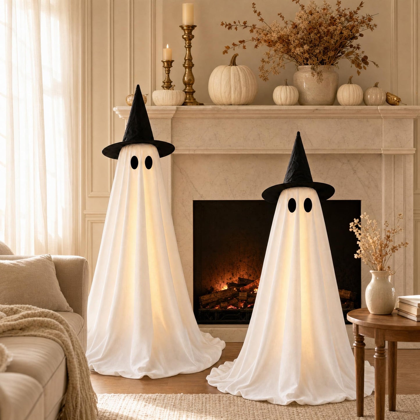 Halloween Decorations Indoor 2 Pack Light Up Ghosts