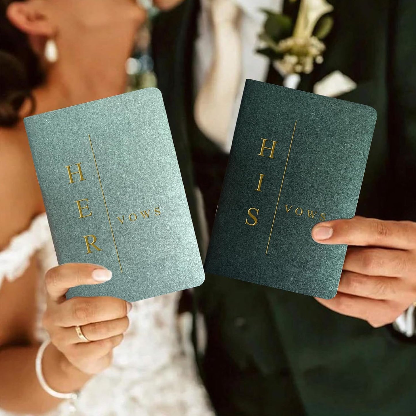 Vow Books His and Hers Wedding Vow Books Bride and Groom Vow Books Wedding Essentials Wedding Accessories(TR-HH-Sage)